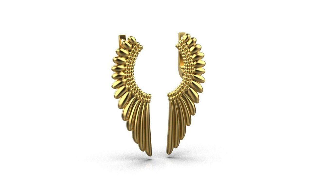 Modern Angel Earrings, 18K Gold For Sale