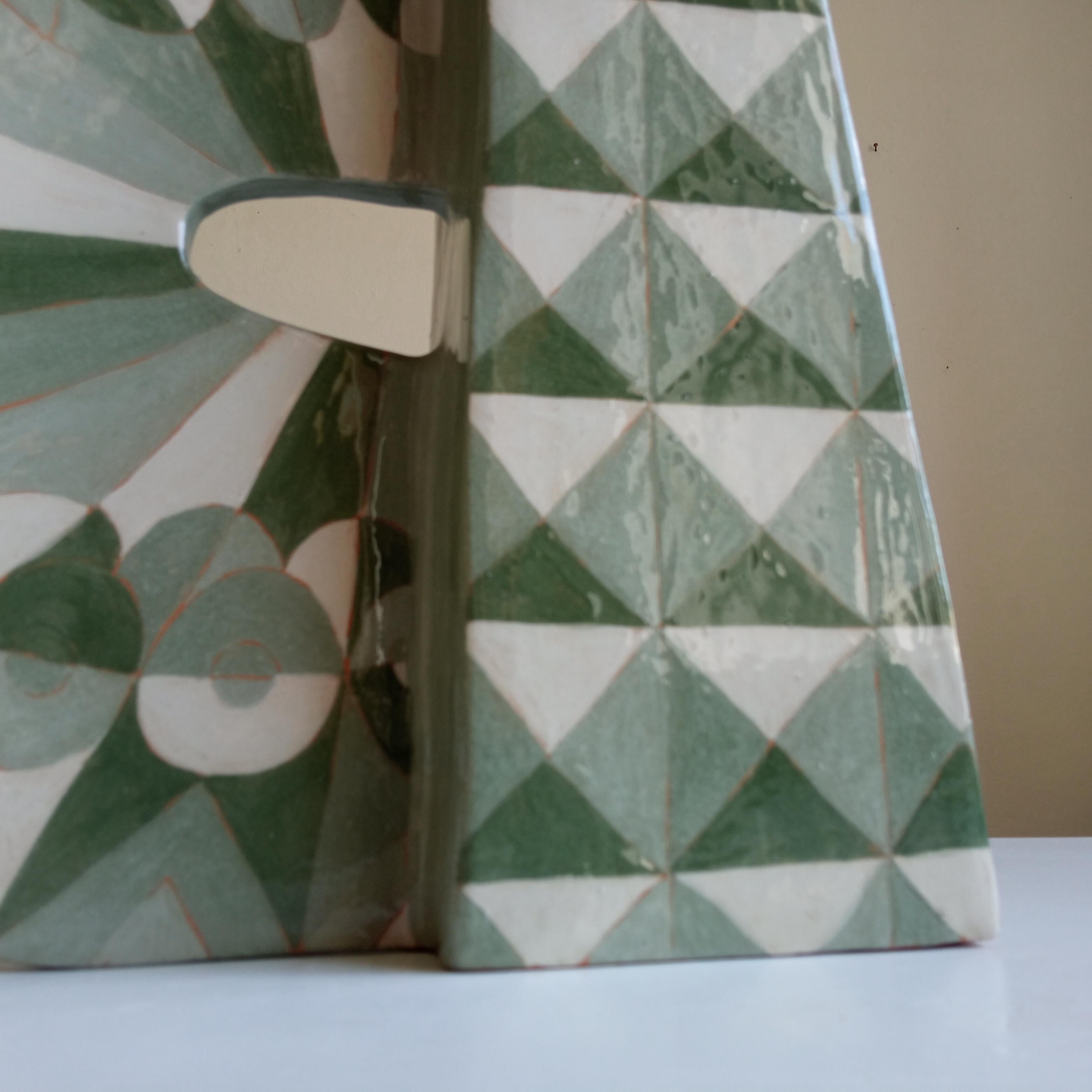 Italian ANGEL GREEN&WHITE - Terracotta- XXI Century - by Chiara Berta Artist For Sale