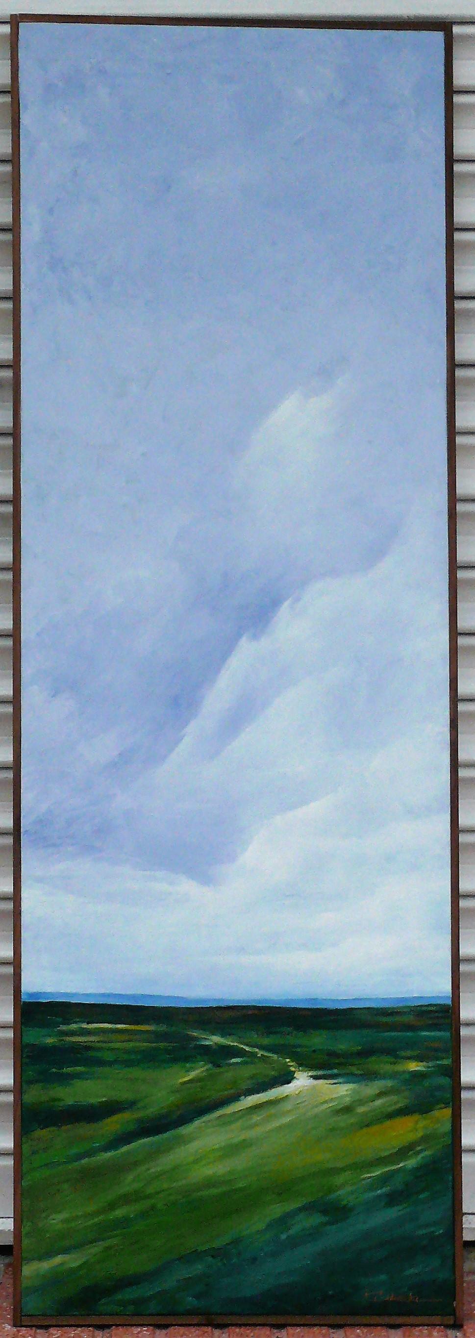 Cumulonimbos. Acrílico sobre lienzo. Úbeda. Paisaje vertical moderno - Painting de Ángel Luis Úbeda