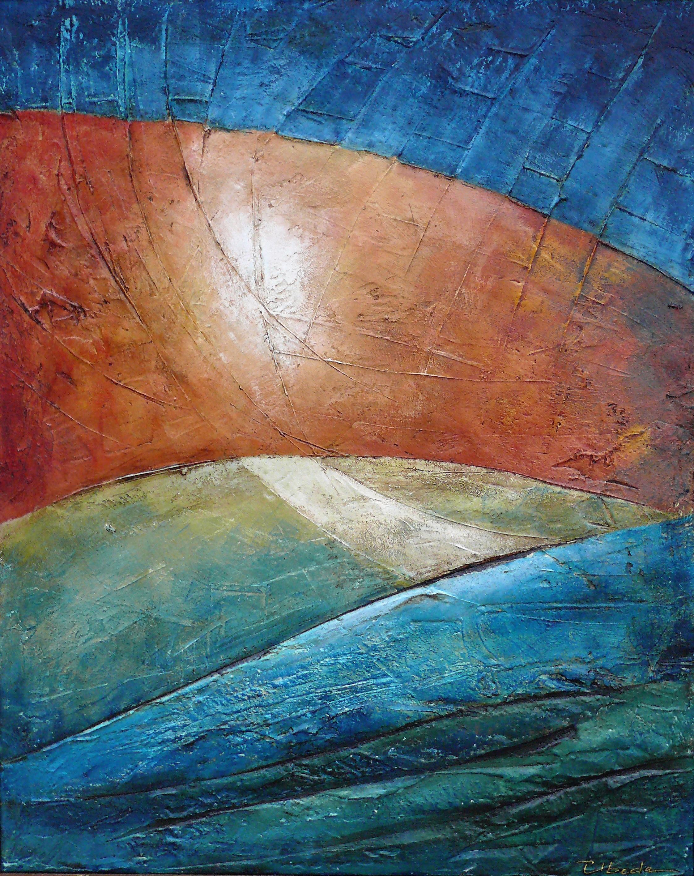 Ángel Luis Úbeda Abstract Painting - Sunsets. Úbeda Modern Abstract Landscape . Acrylic mixed media on canvas