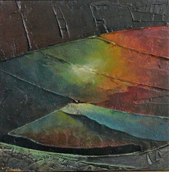 "Tesserae"  8 acrylic on panel pieces forming abstract mosaic landscape