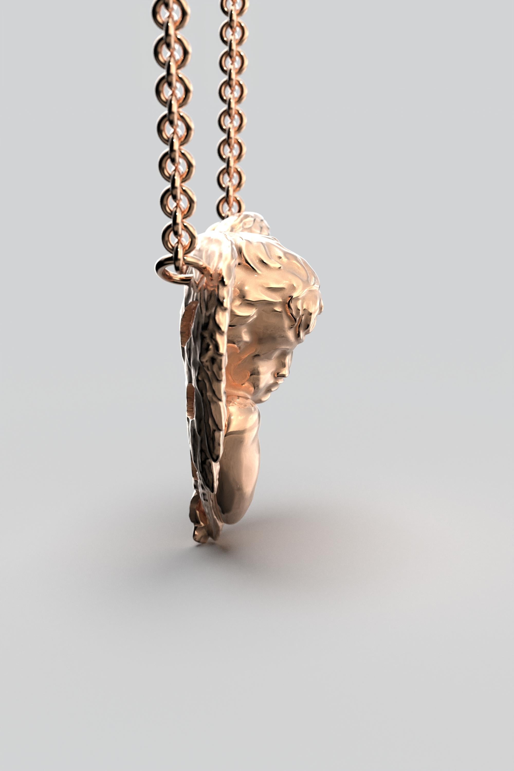 Angel-Halskette aus 14 Karat Gold, hergestellt in Italien von Oltremare Gioielli im Angebot 5