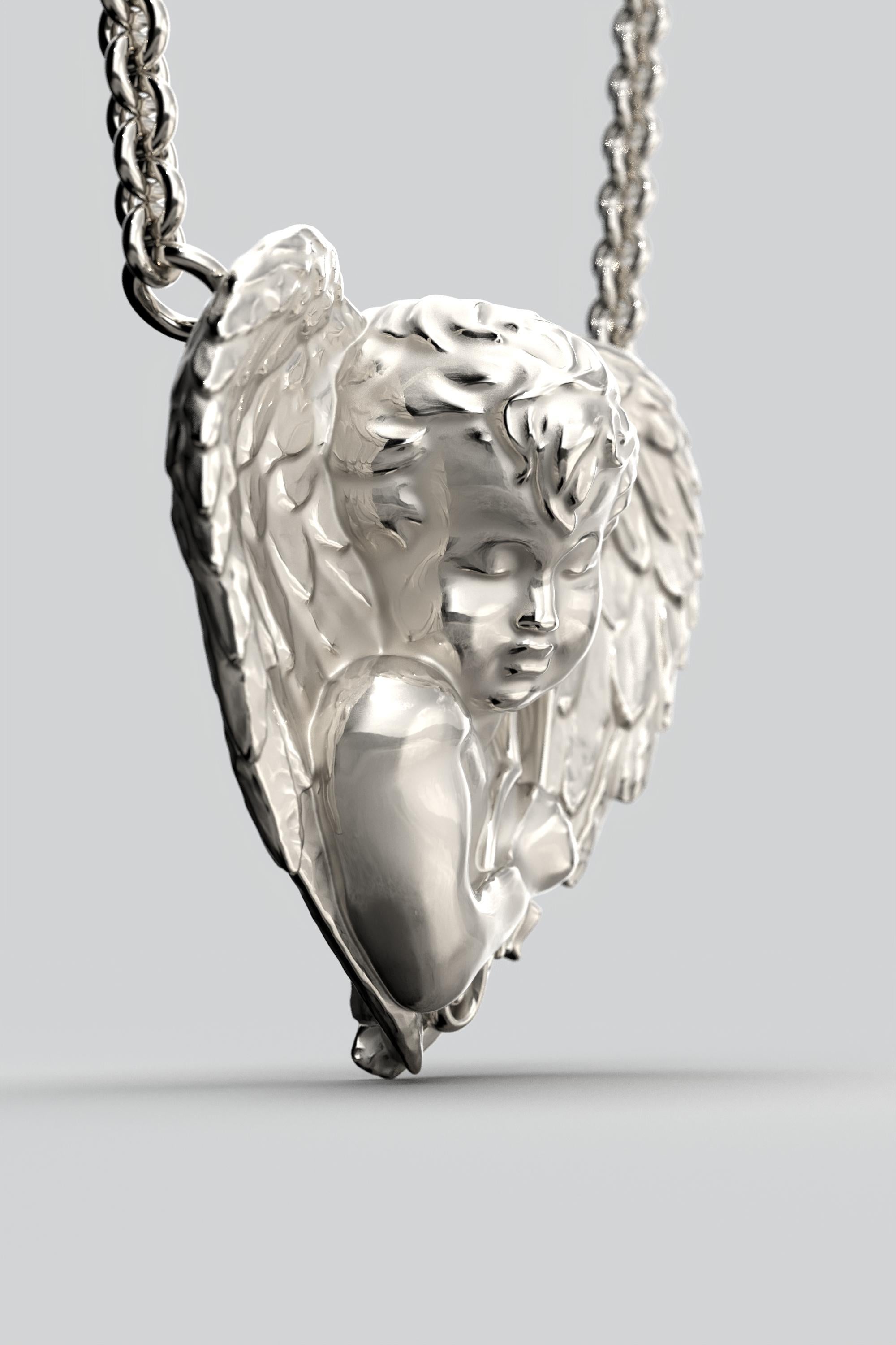 Angel-Halskette aus 14 Karat Gold, hergestellt in Italien von Oltremare Gioielli im Angebot 7