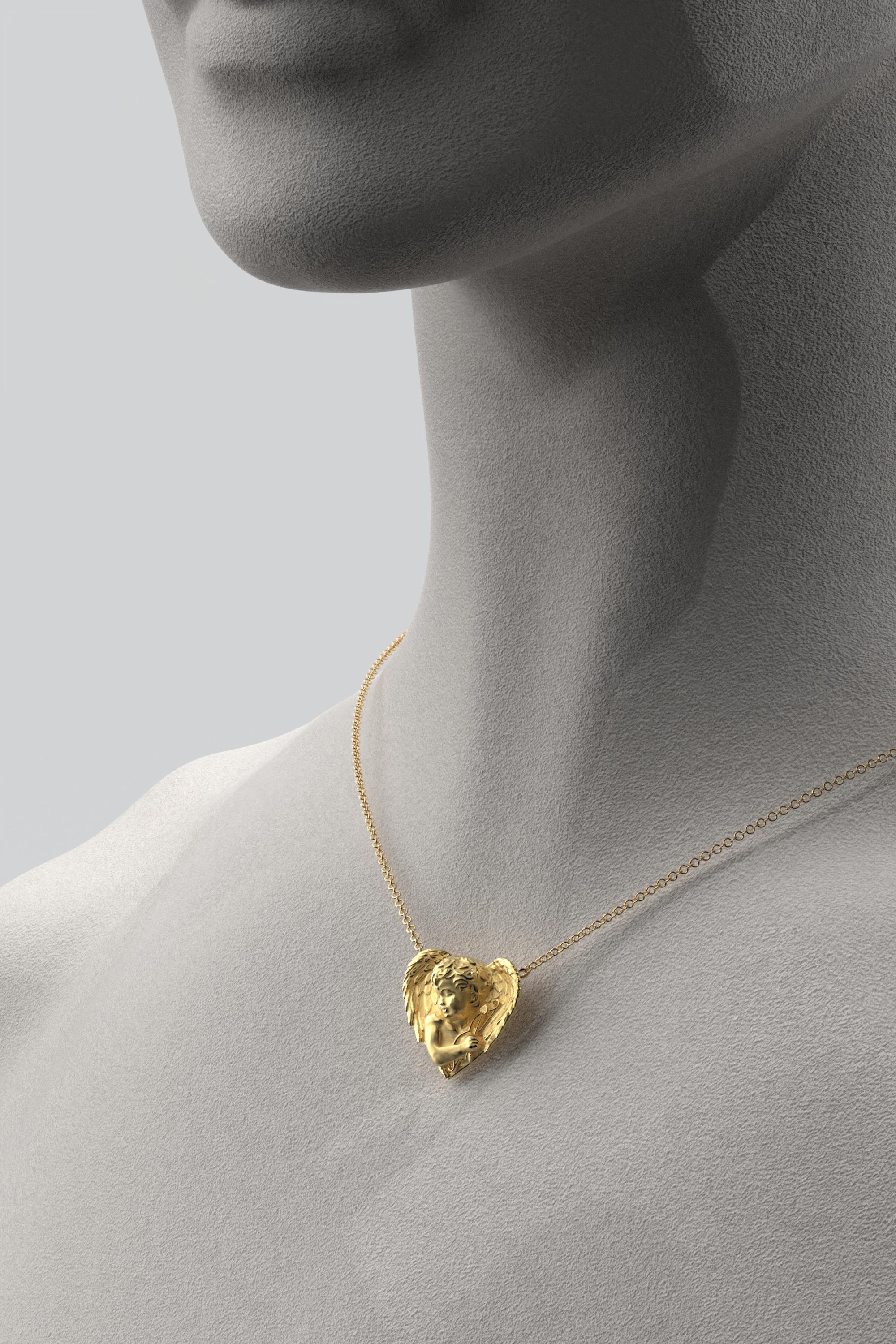 Angel-Halskette aus 14 Karat Gold, hergestellt in Italien von Oltremare Gioielli im Angebot 1