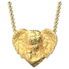 Angel-Halskette aus 18 Karat Gold, hergestellt in Italien von Oltremare Gioielli