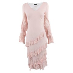 Angel Nina Paris Vintage y2k Pastel Pink Ruffled Tiered Long Sleeve Dress