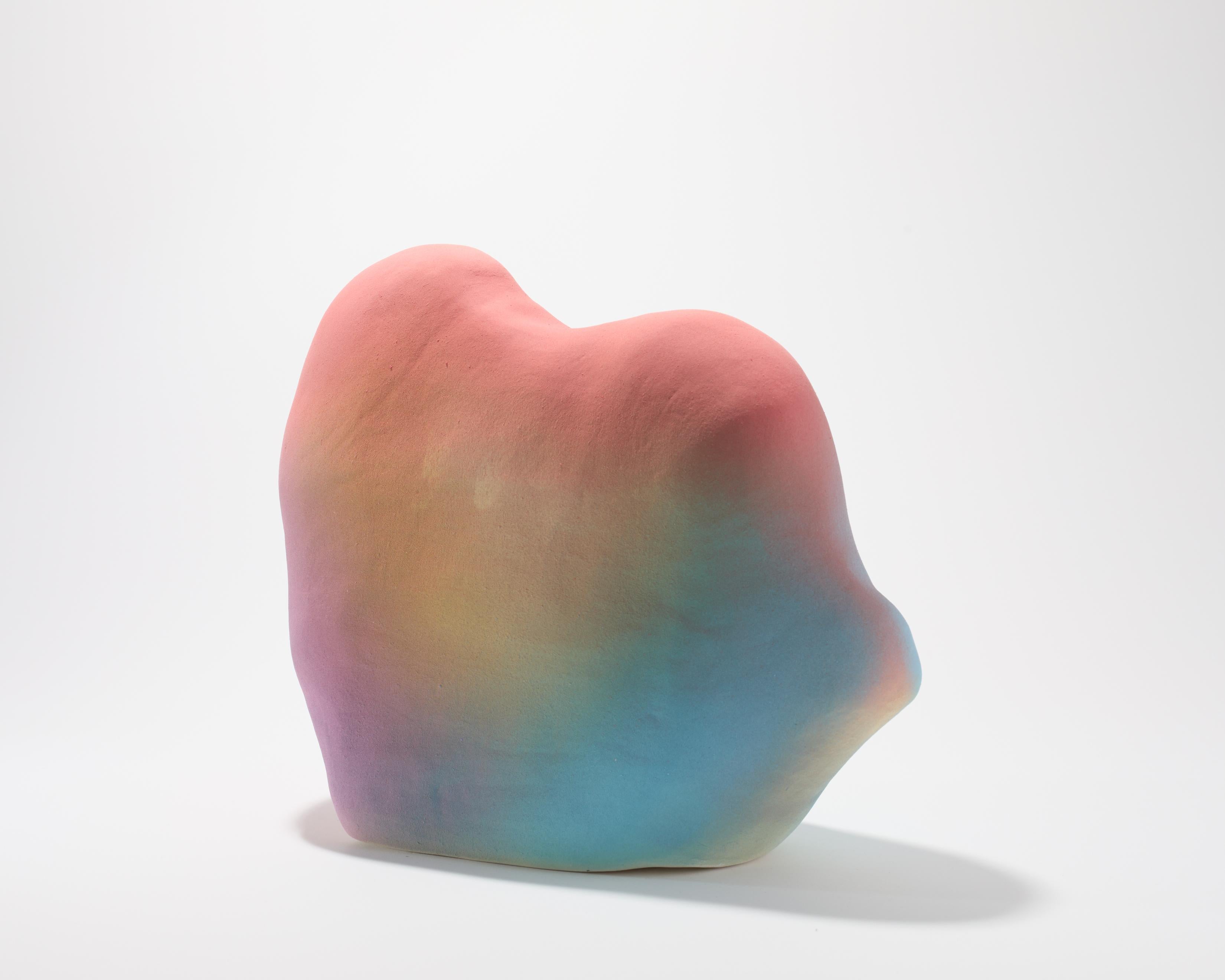 Angel Oloshove Abstract Sculpture - "Sierra Nevada Sun" Contemporary Colorful Pastel Abstract Ceramic Sculpture