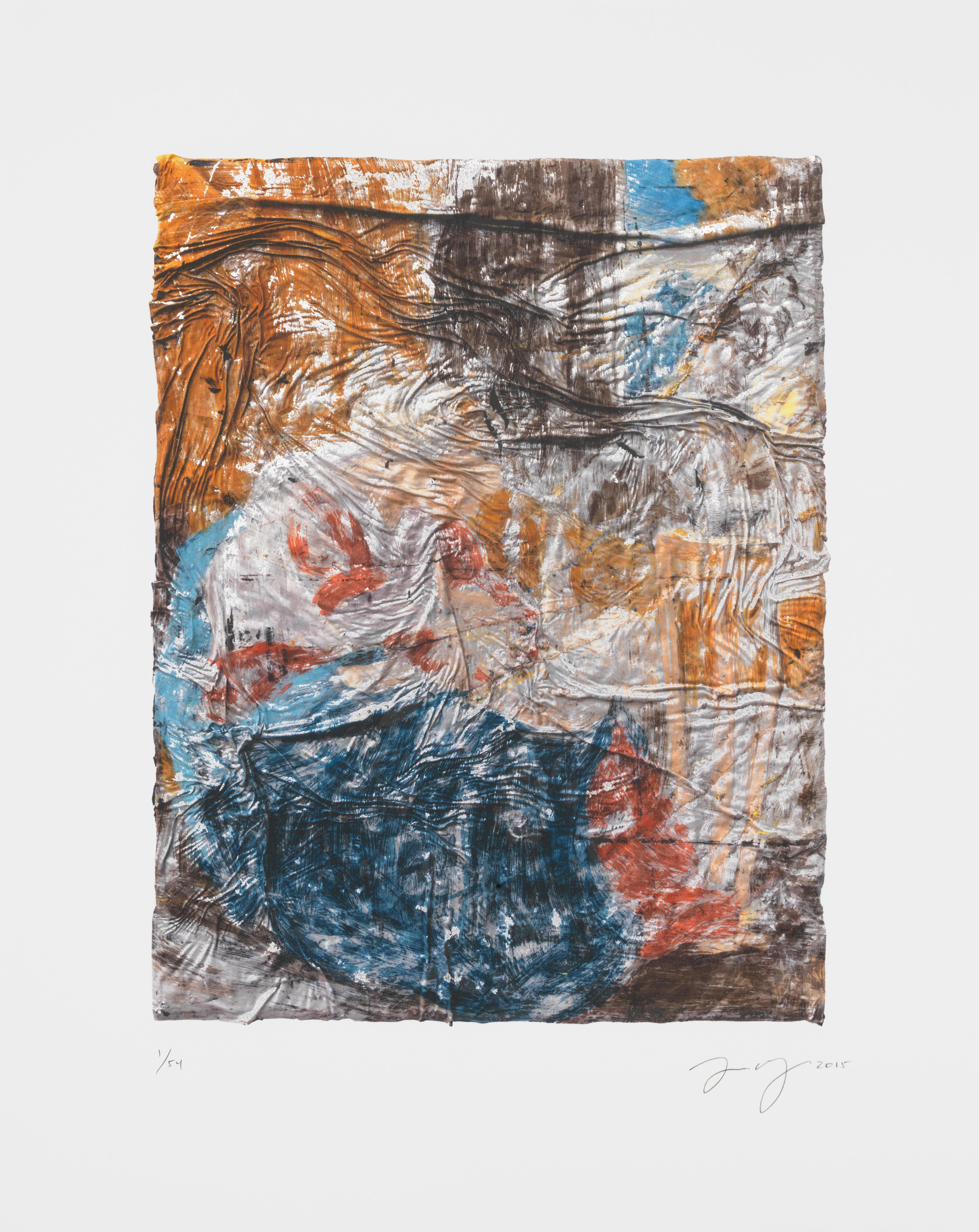 Angel Otero est connu pour ses peintures à l'huile composées de champs de couleurs saignantes qui se plissent et se déforment pour créer des textures topographiques. Dans cette édition visuellement fascinante, Untitled (SK-PH), l'artiste a aplati