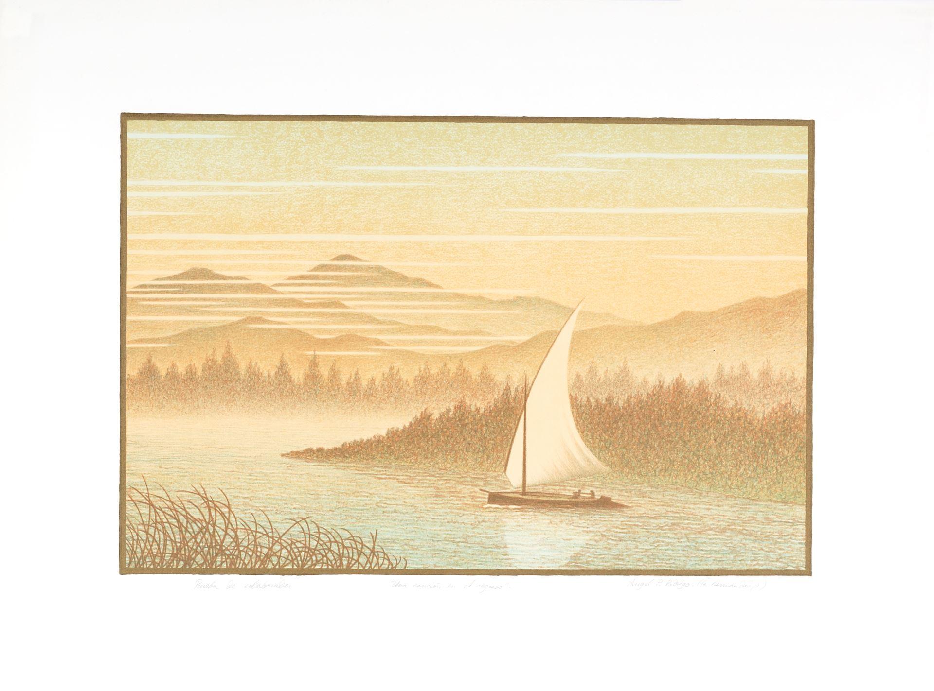 Lithographie d
art originale en édition limitée signée par un artiste espagnol n5 - Print de Angel Pascual Rodrigo