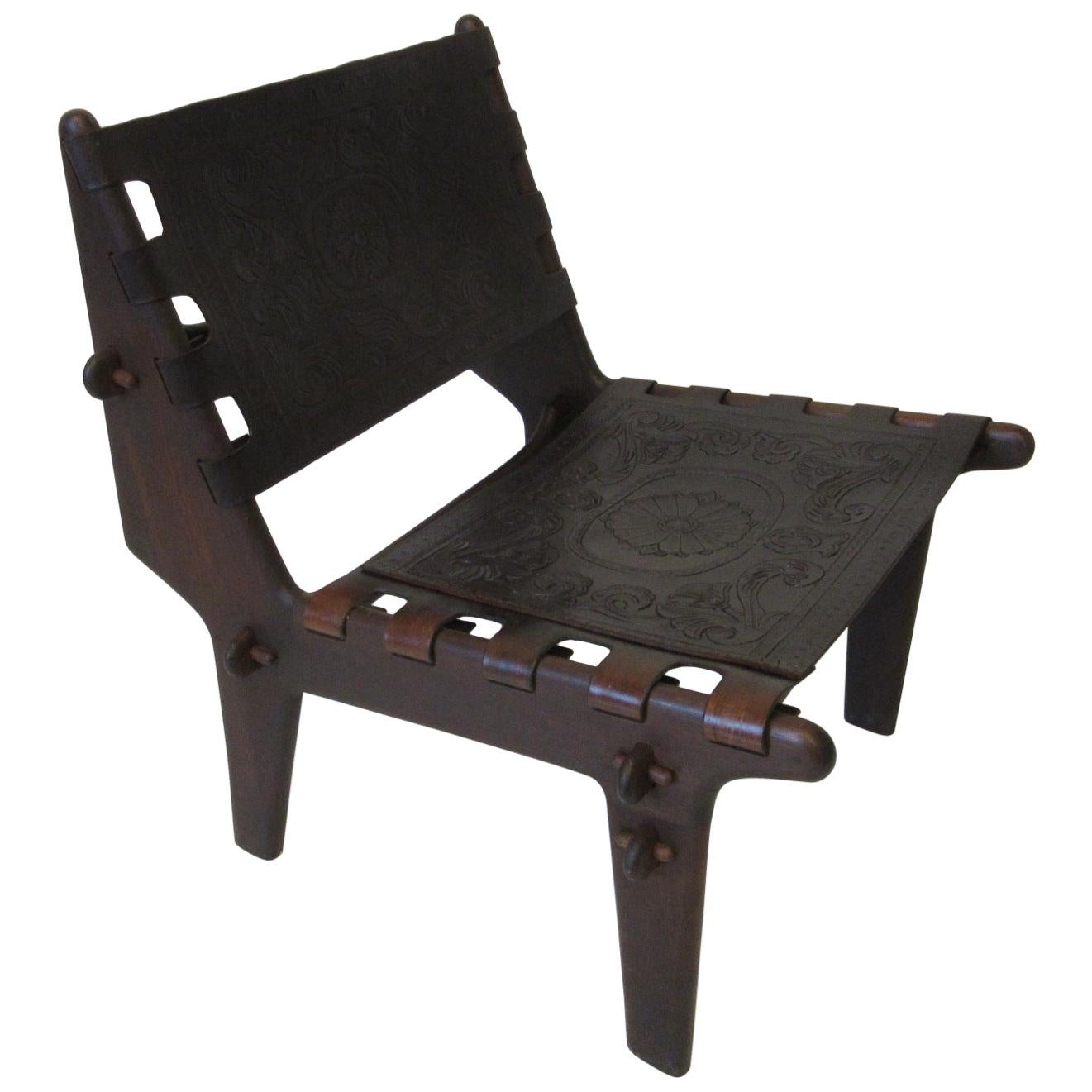 Angel Pazmino Brazilian Rosewood / Leather Lounge Chair