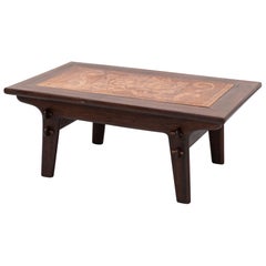 Angel Pazmino Coffee Table in Rosewood and Leather, Ecuador, 1960s