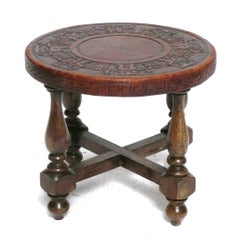 Angel Pazmino Embossed Leather Side Table Mid Century 1960s