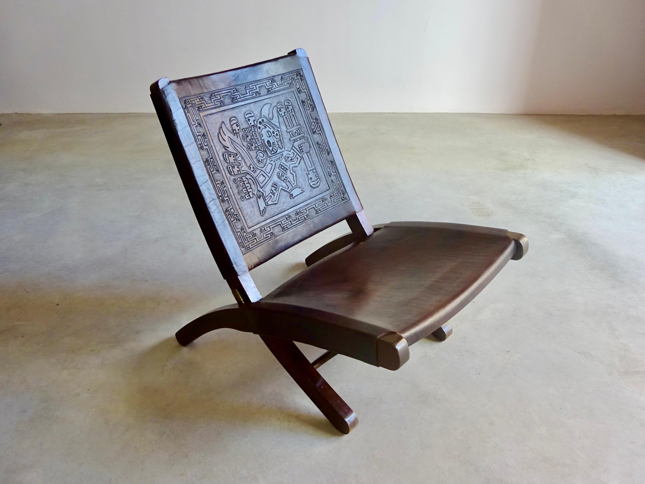 Ecuadorean Ángel Pazmiño Folding Chair, Produced by 