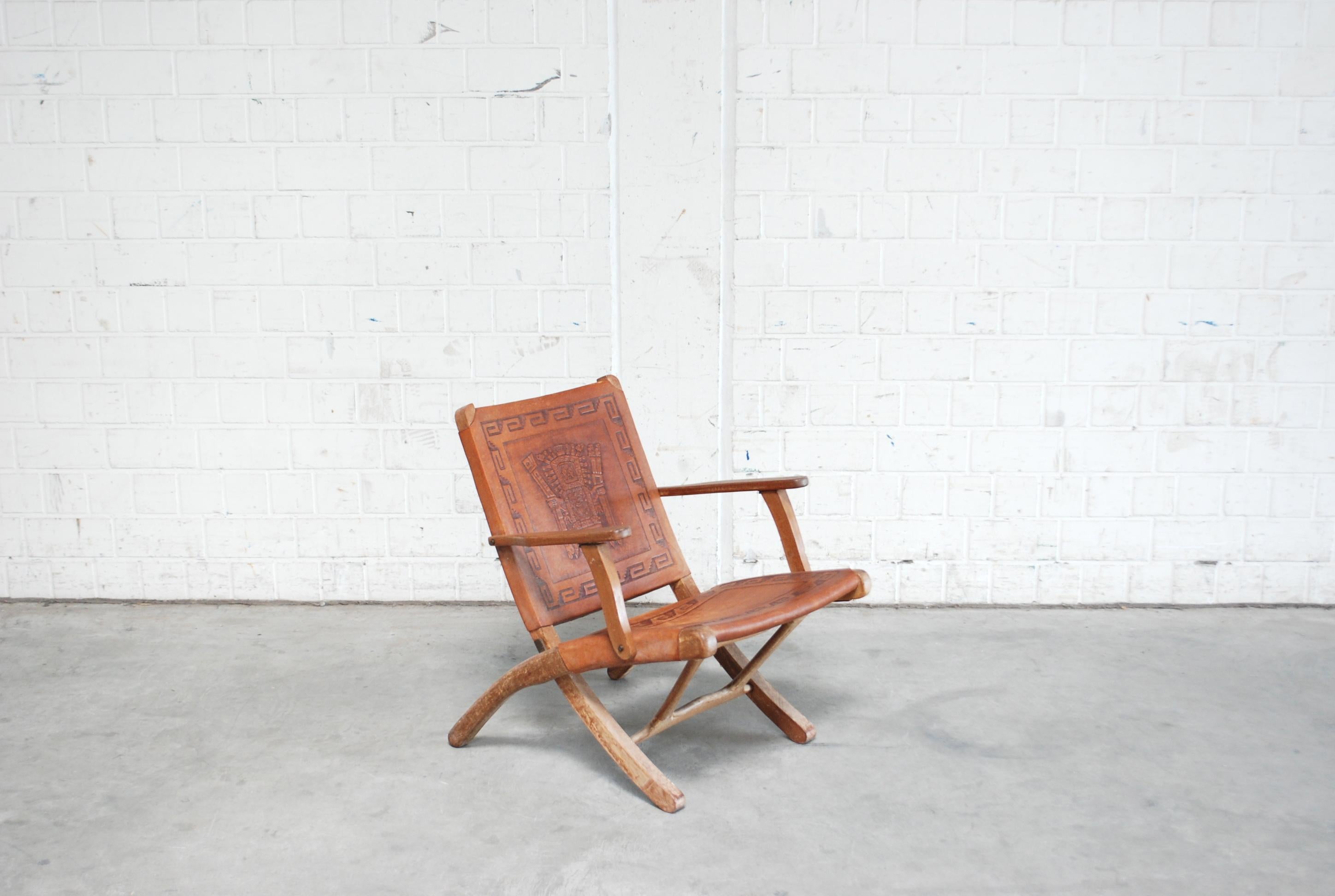 Angel Pazmino Folding Leather Lounge Chair for Muebles de Estilo 1
