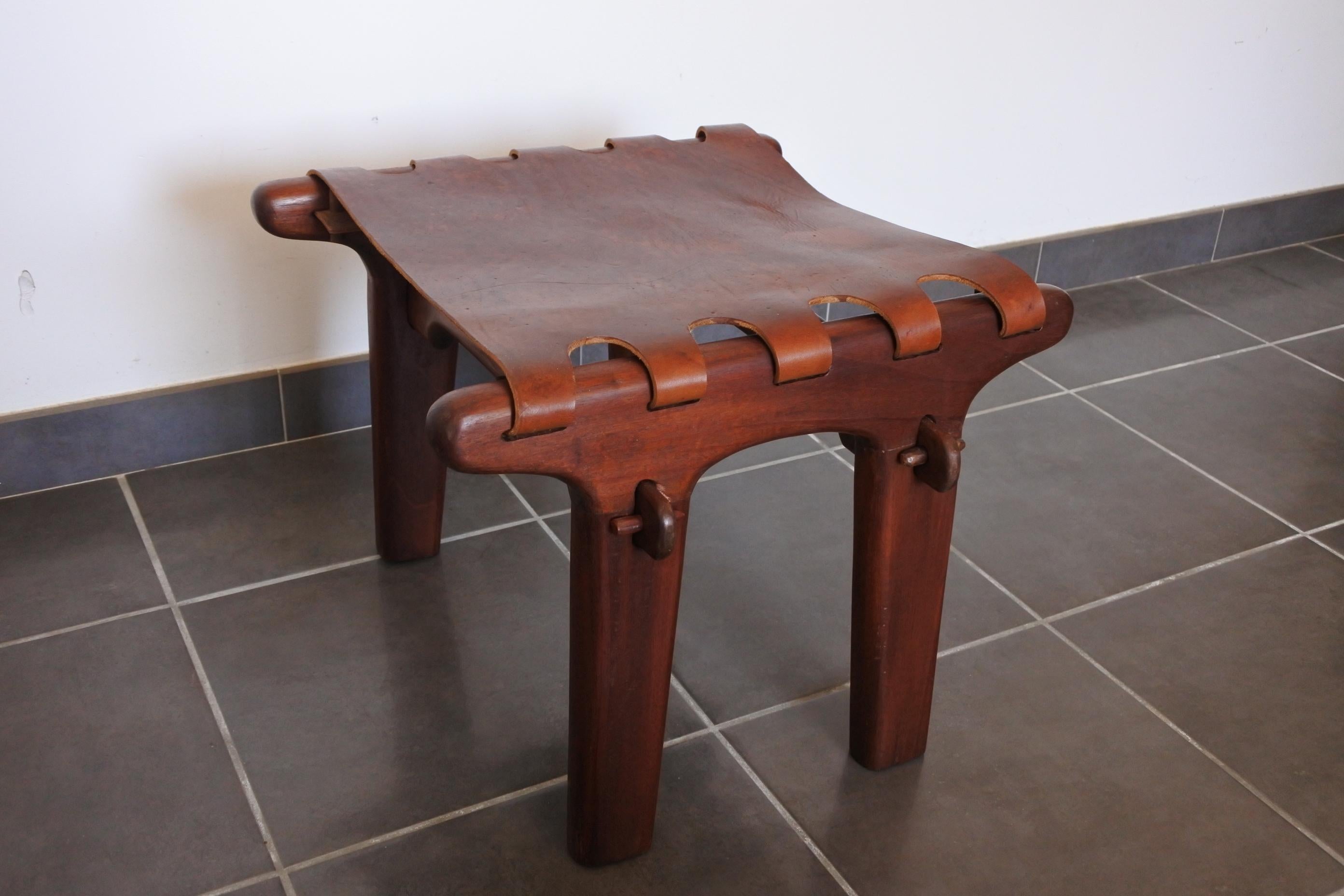 Angel Pazmino Leather Armchair and Ottoman for Muebles De Estilo, Ecuador 1960s 13