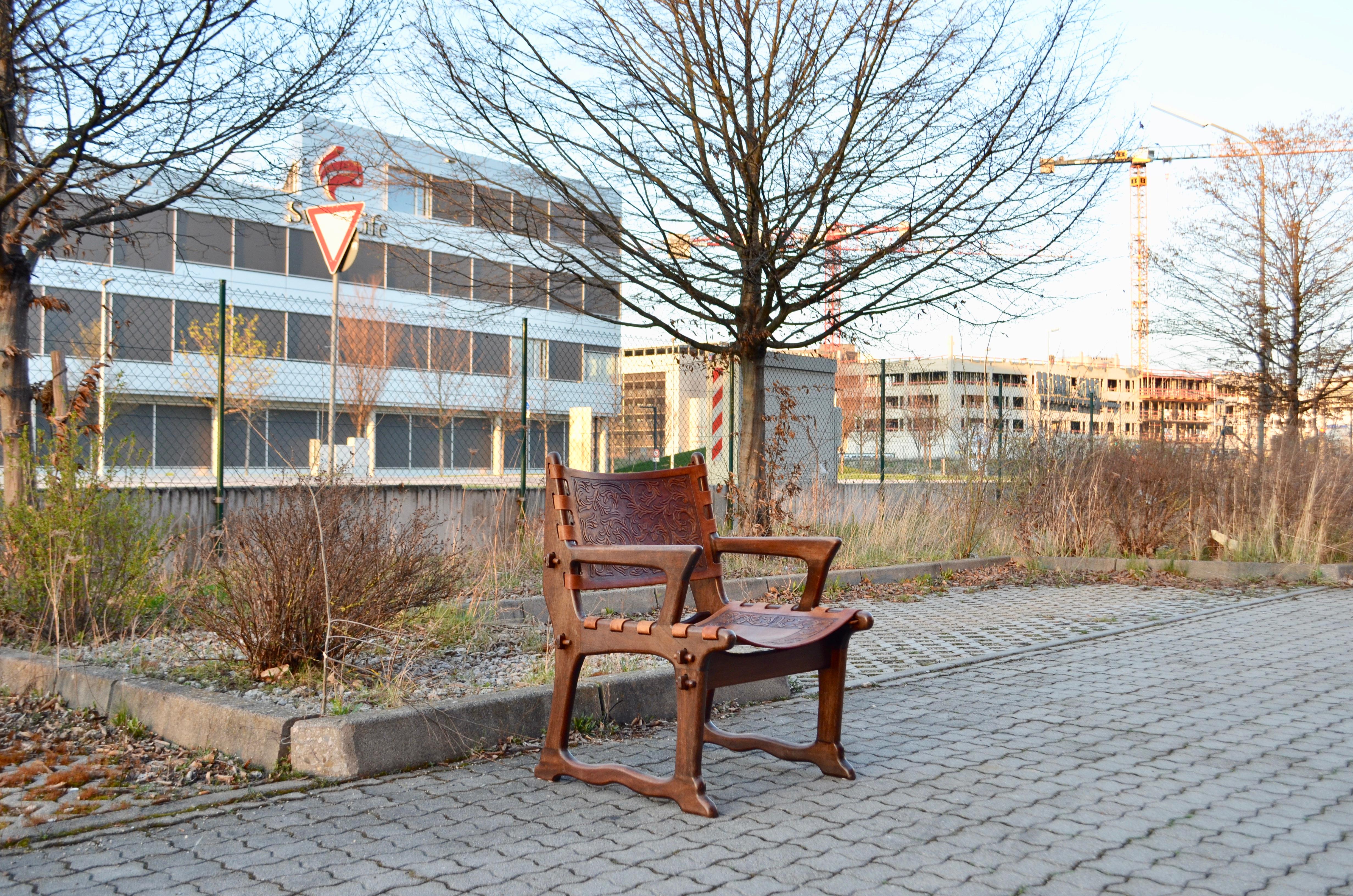 Angel Pazmino Leather Rare Lounge Chairs for Muebles de Estilo, Set of 2 For Sale 11