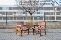 Angel Pazmino Leather Rare Lounge Chairs for Muebles de Estilo, Set of 2