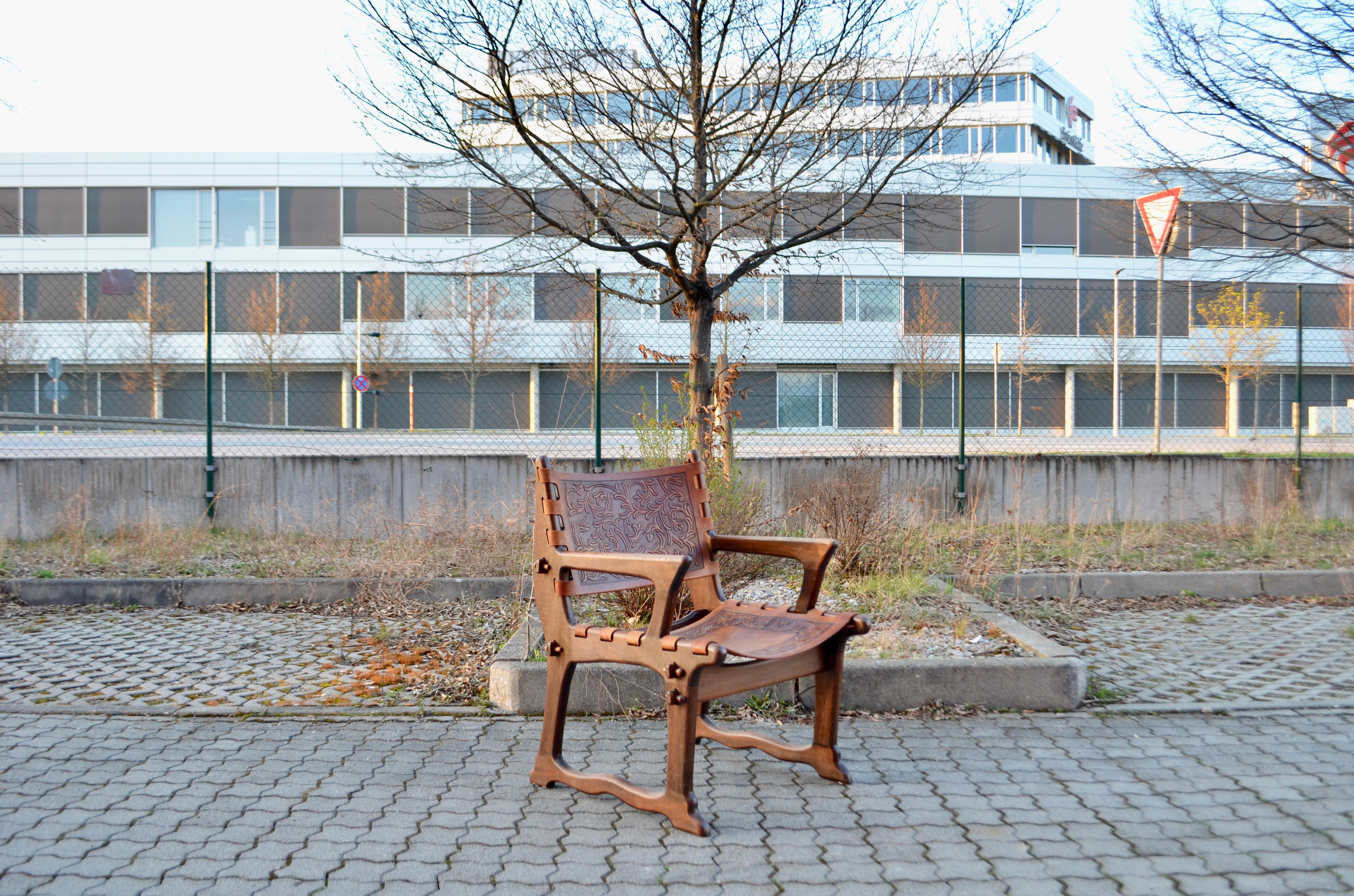 Angel Pazmino Leather Rare Lounge Chairs for Muebles de Estilo, Set of 2 For Sale 1