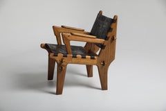 Angel Pazmino Sculptural Leather Lounge Chair, Ecuador, 1960s