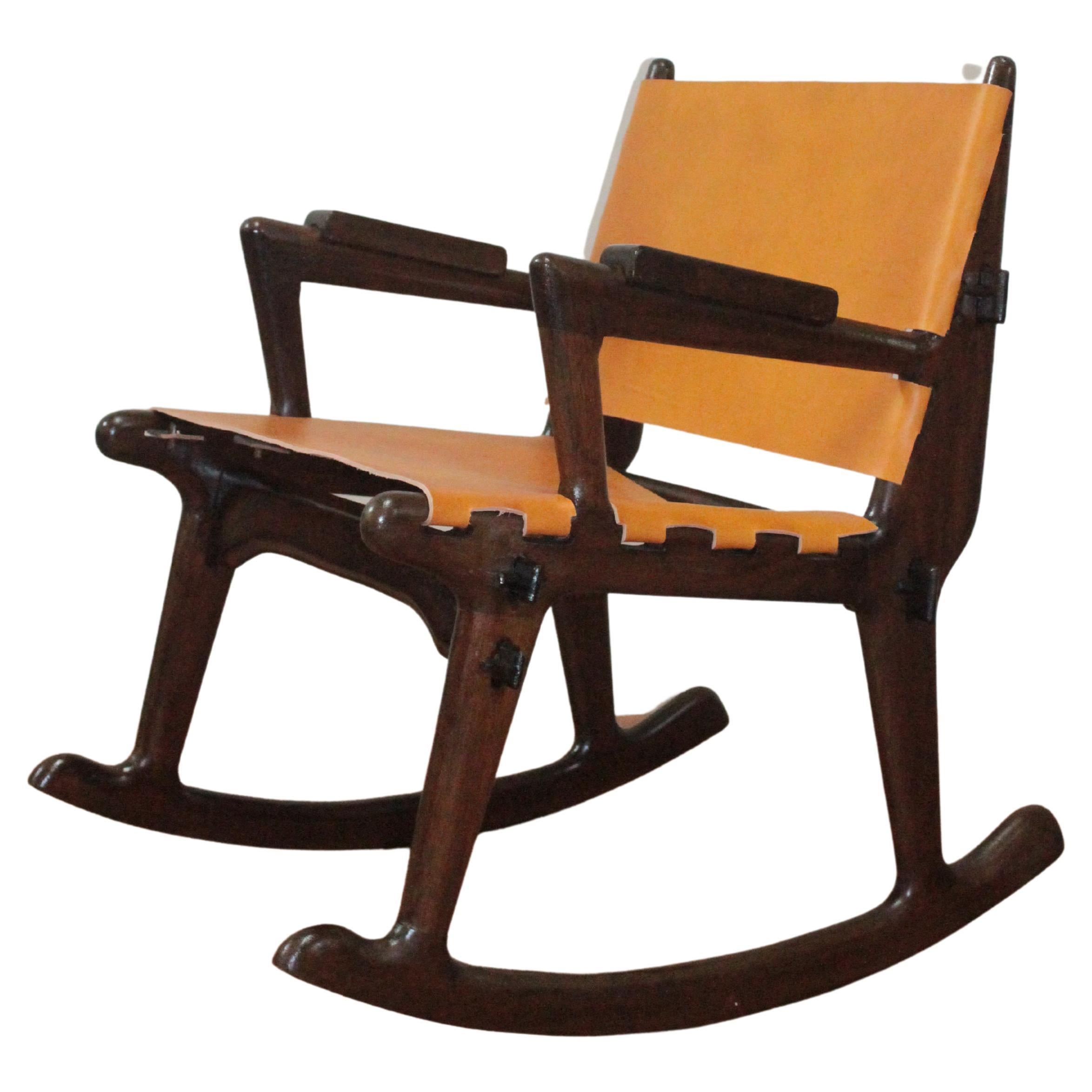 Angel Pazmino Small Sling Rocking Chair For Sale at 1stDibs