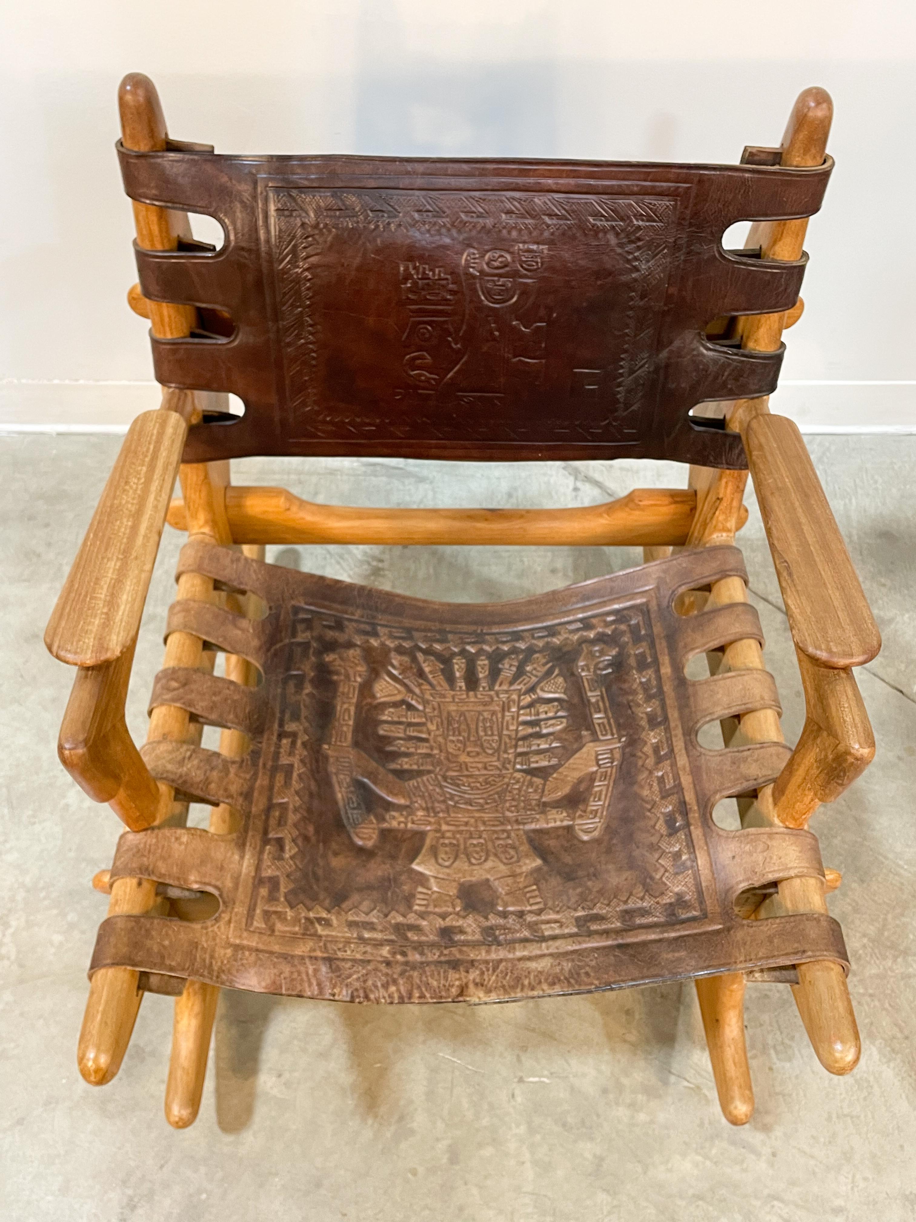 Angel Pazmino Small Sling Rocking Chair In Good Condition For Sale In Kalamazoo, MI