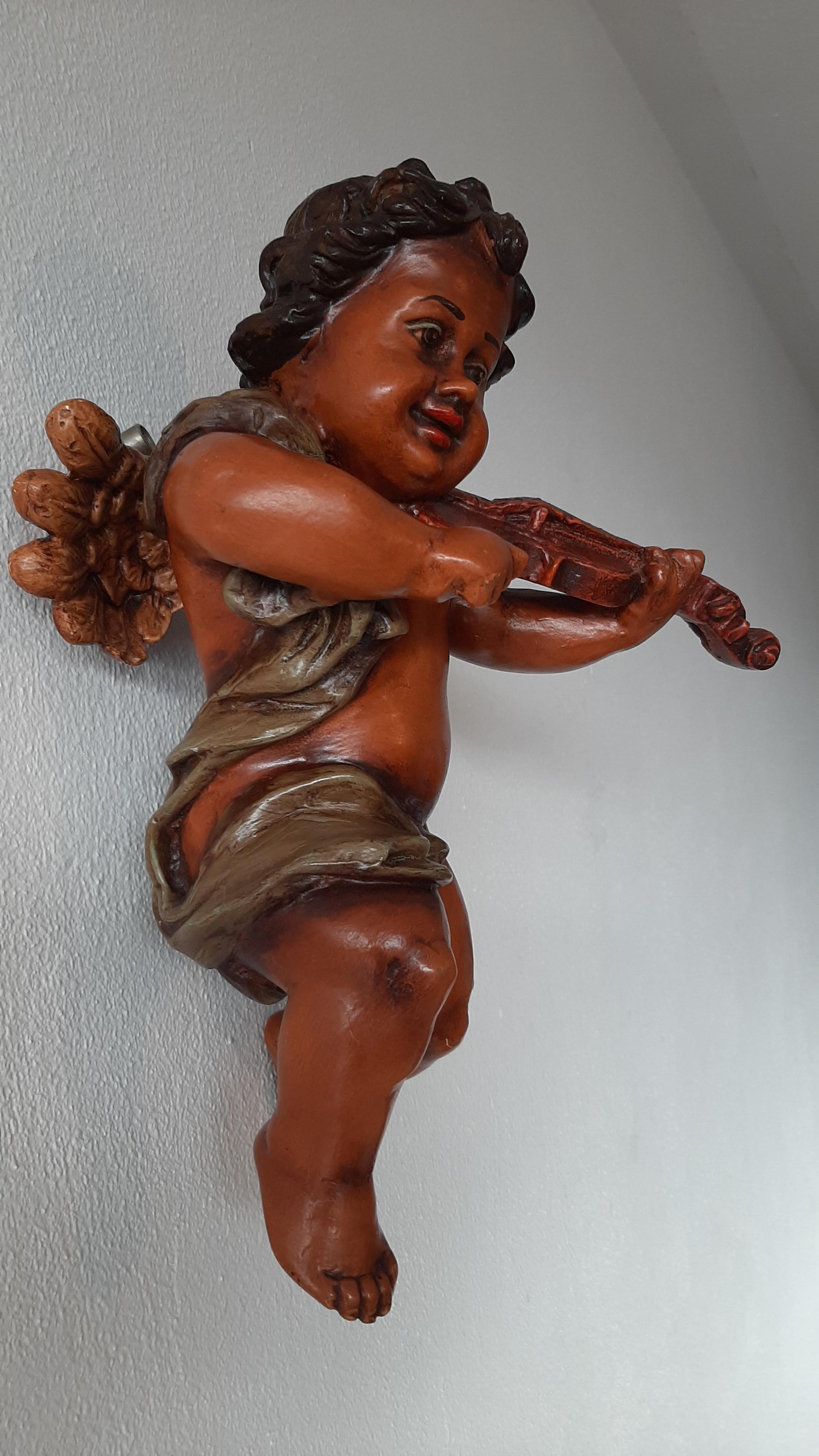 Wood Angel playin the violin For Sale