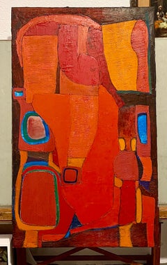 Large Abstract Biomorphic Spanish Bold Modern Oil Painting Angel Ponce de Leon