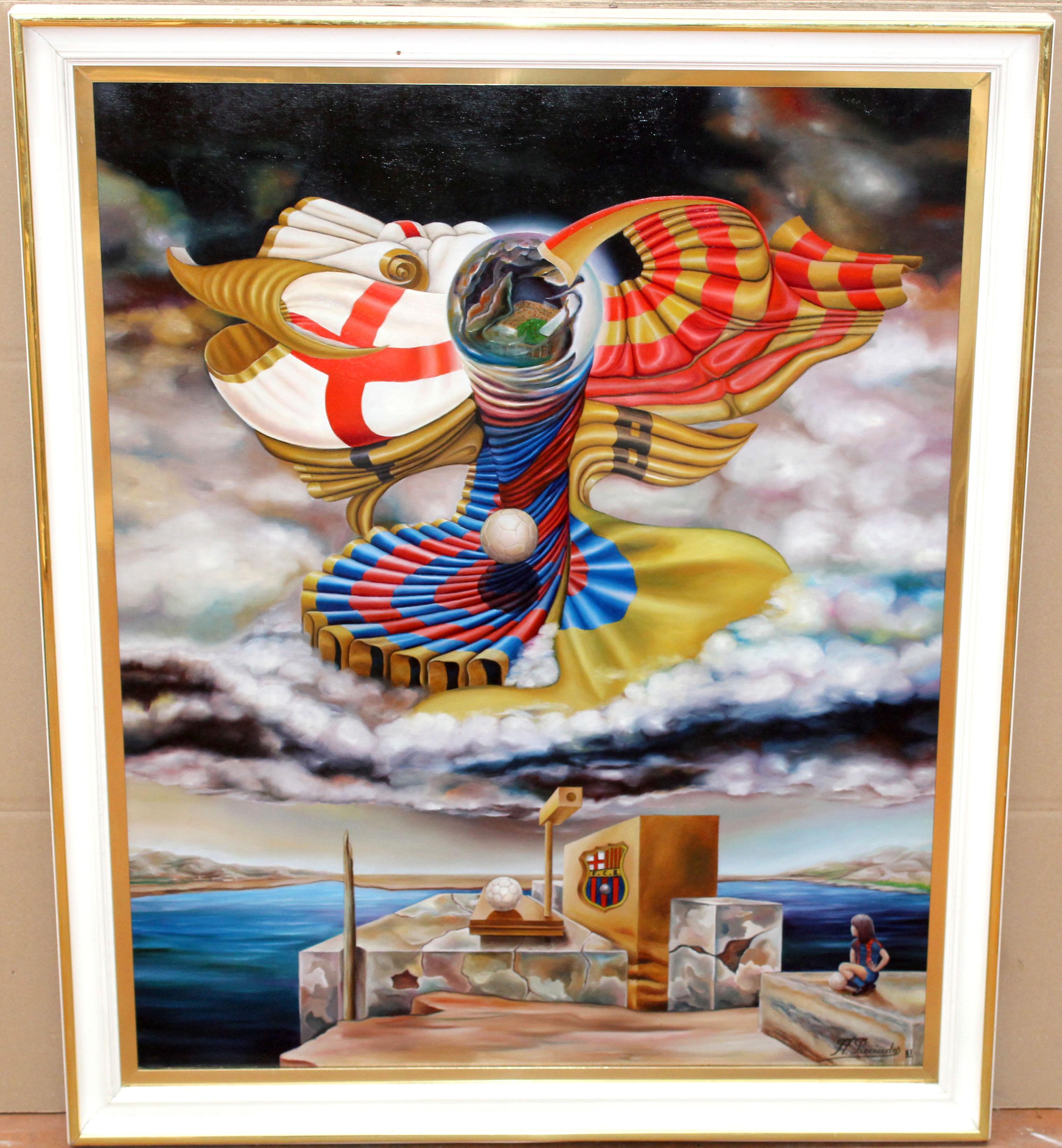Alegoría al Fútbol club Barcelona - Óleo sobre tela - Painting de Angel Preciados Vega