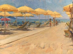 Pomeriggio, Bagno Artiglio  Italia olio Firenze Accademia Paesaggio Italiano Spiaggia