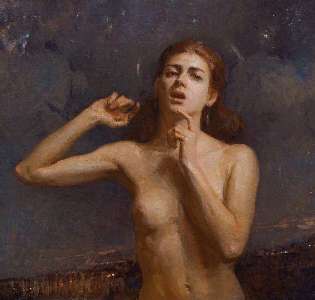 Allegorie des Impressionisten Chopin-Nocturne  Akademie Florenz  Bildliche Darstellung  Öl – Painting von Angel Ramiro Sanchez