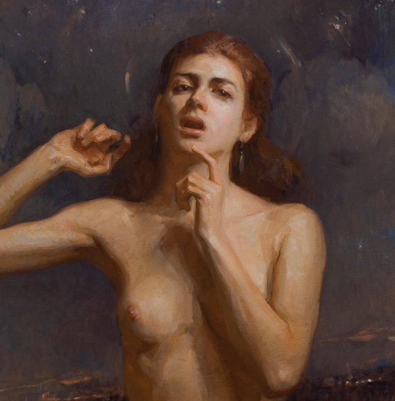Allegorie des Impressionisten Chopin-Nocturne  Akademie Florenz  Bildliche Darstellung  Öl (Schwarz), Figurative Painting, von Angel Ramiro Sanchez