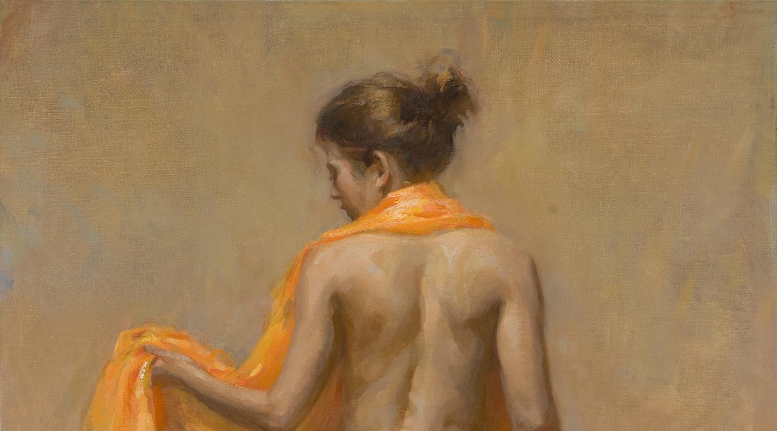 Naranja Mujer Arte Figurativo Impresionista  Academia de Florencia  Figurativo  Aceite en venta 2