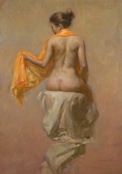 Orange Female Figurative Art Impressionist  Florence Academy  Figurative  Oil