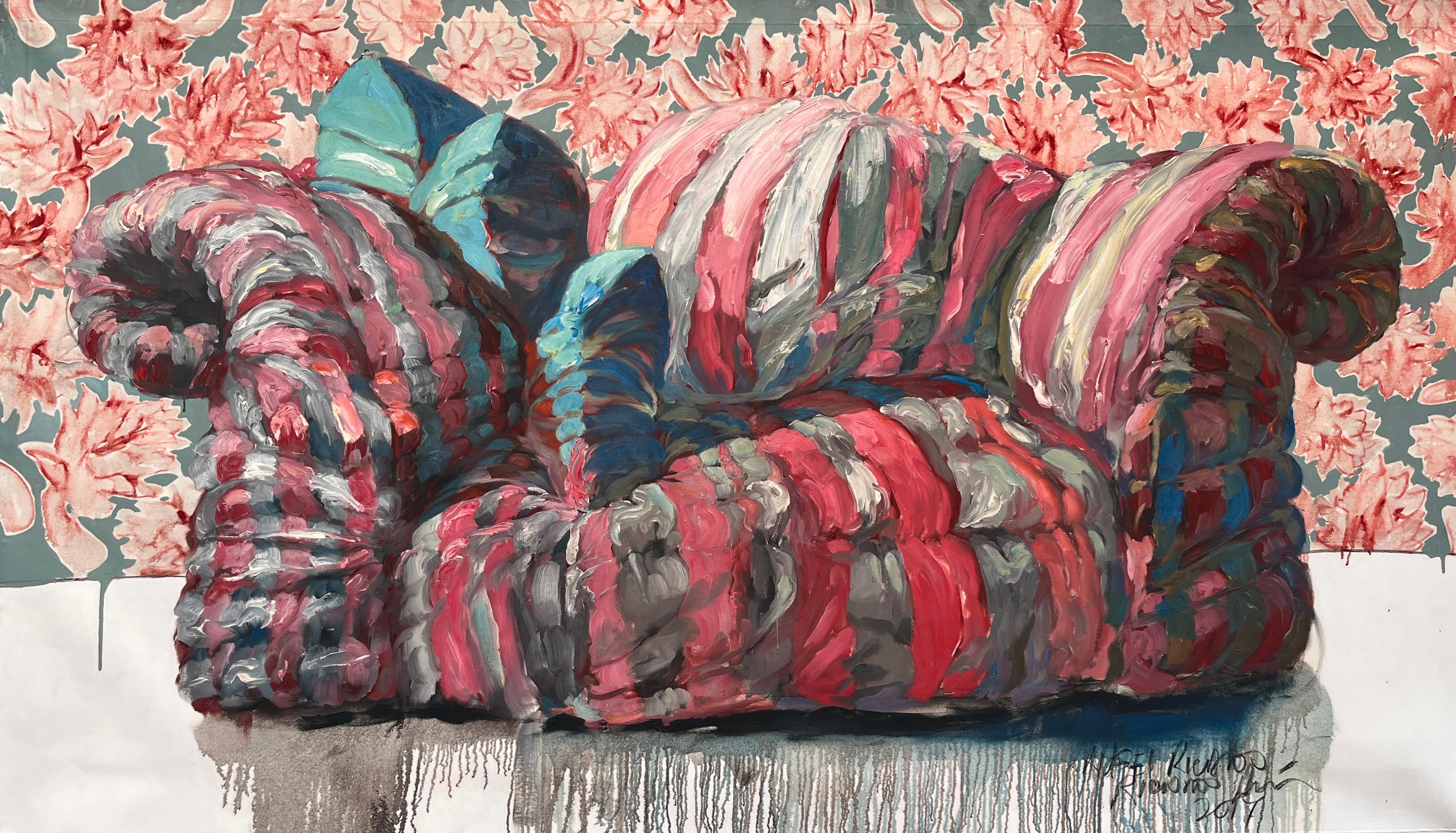Abstract Painting di Ángel Ricardo Ricardo Ríos - Angel Ricardo Rios, Senza titolo, 2017, olio su tela, 53x96 pollici.