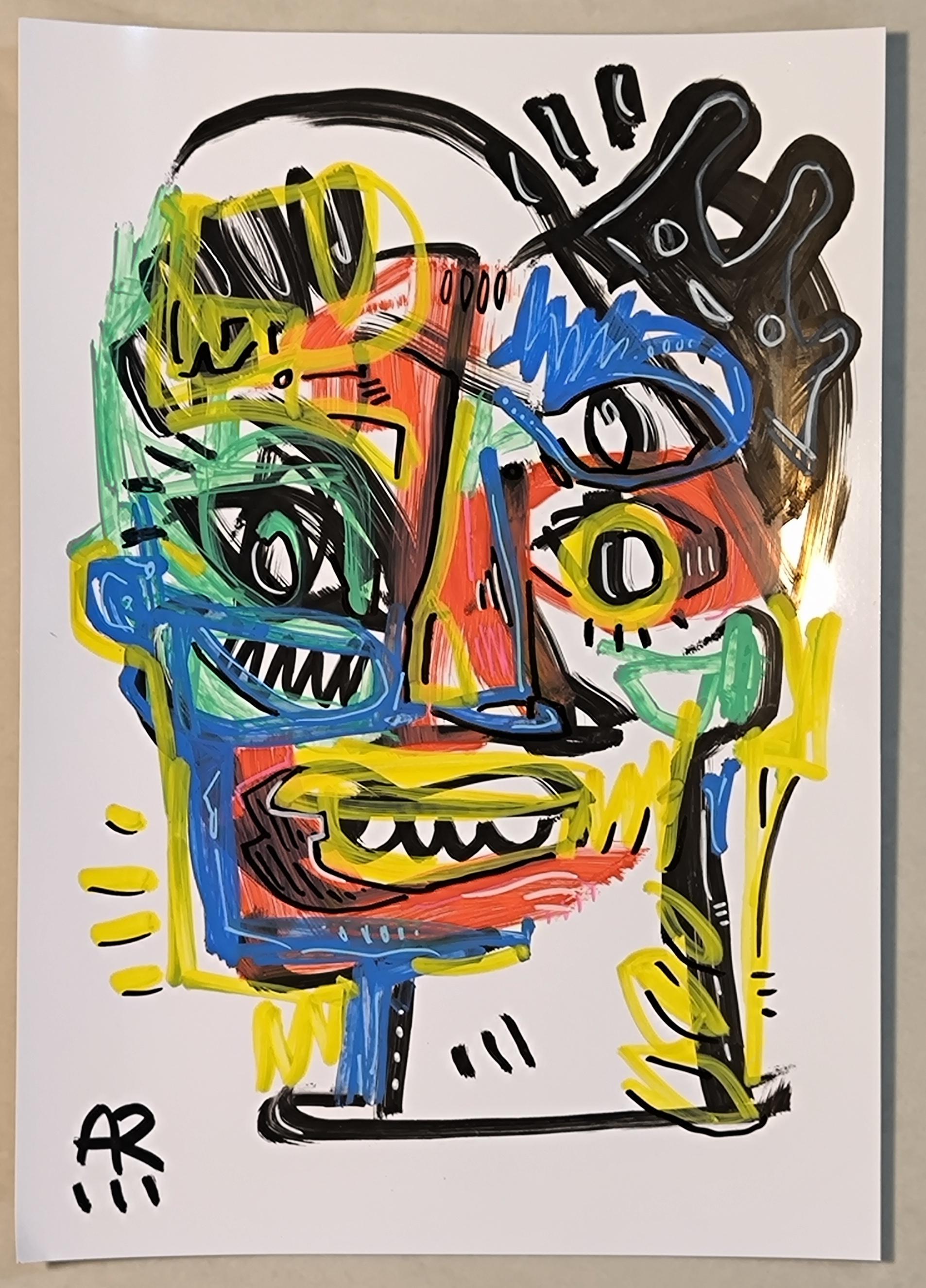 2 VERRÜCKTES GESICHT – Painting von Angel Rivas