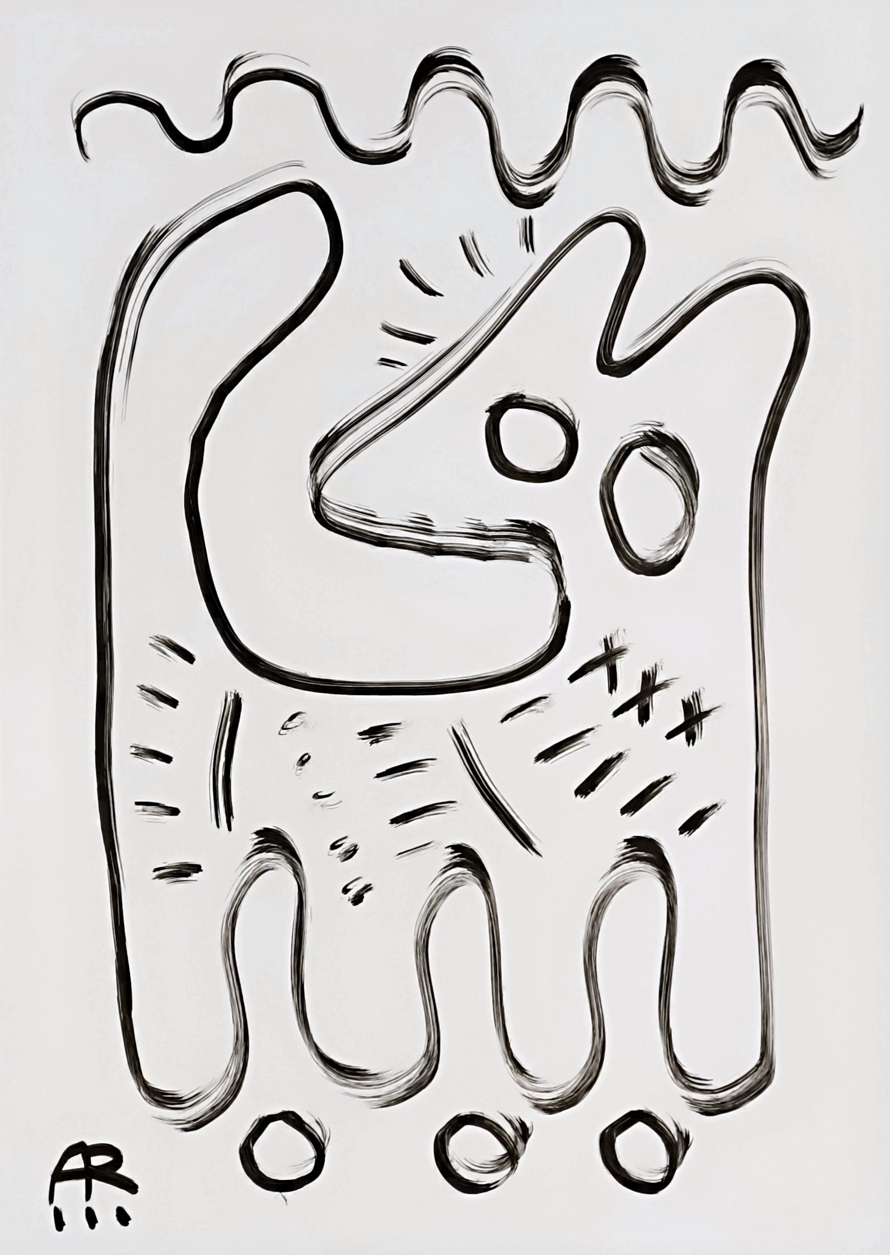 2 Zeichnungen, s/w – Painting von Angel Rivas