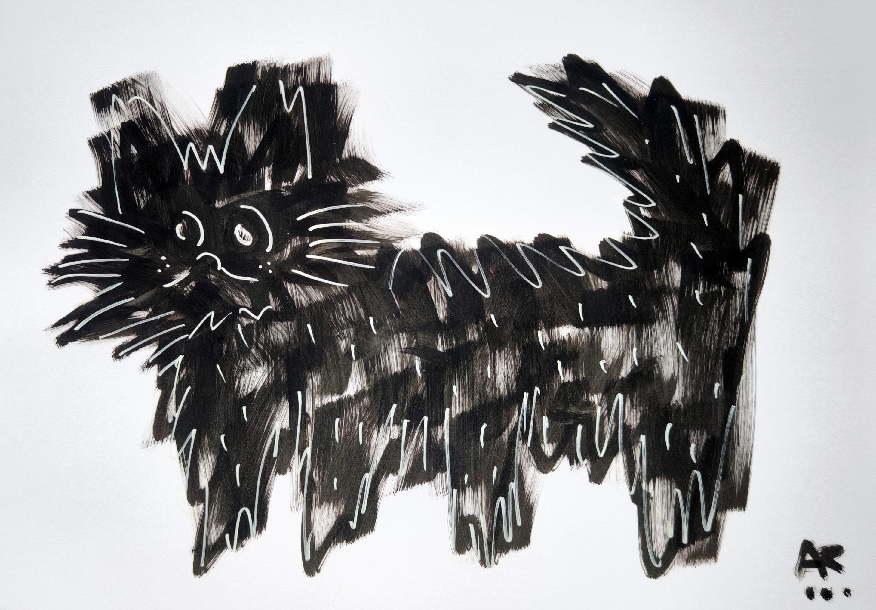 2 Zeichnungen, s/w (Grau), Figurative Painting, von Angel Rivas