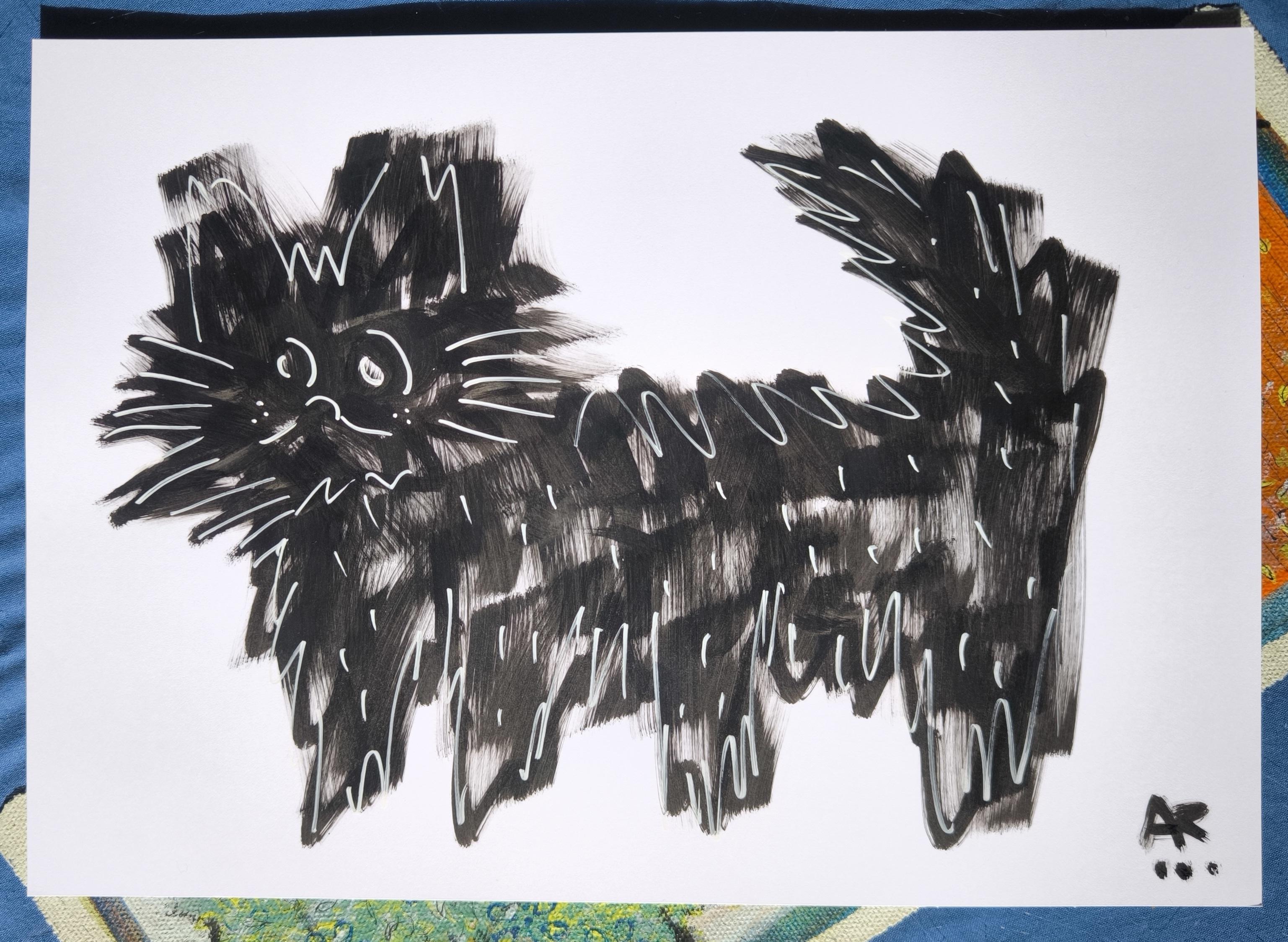 2 Zeichnungen, s/w im Angebot 1