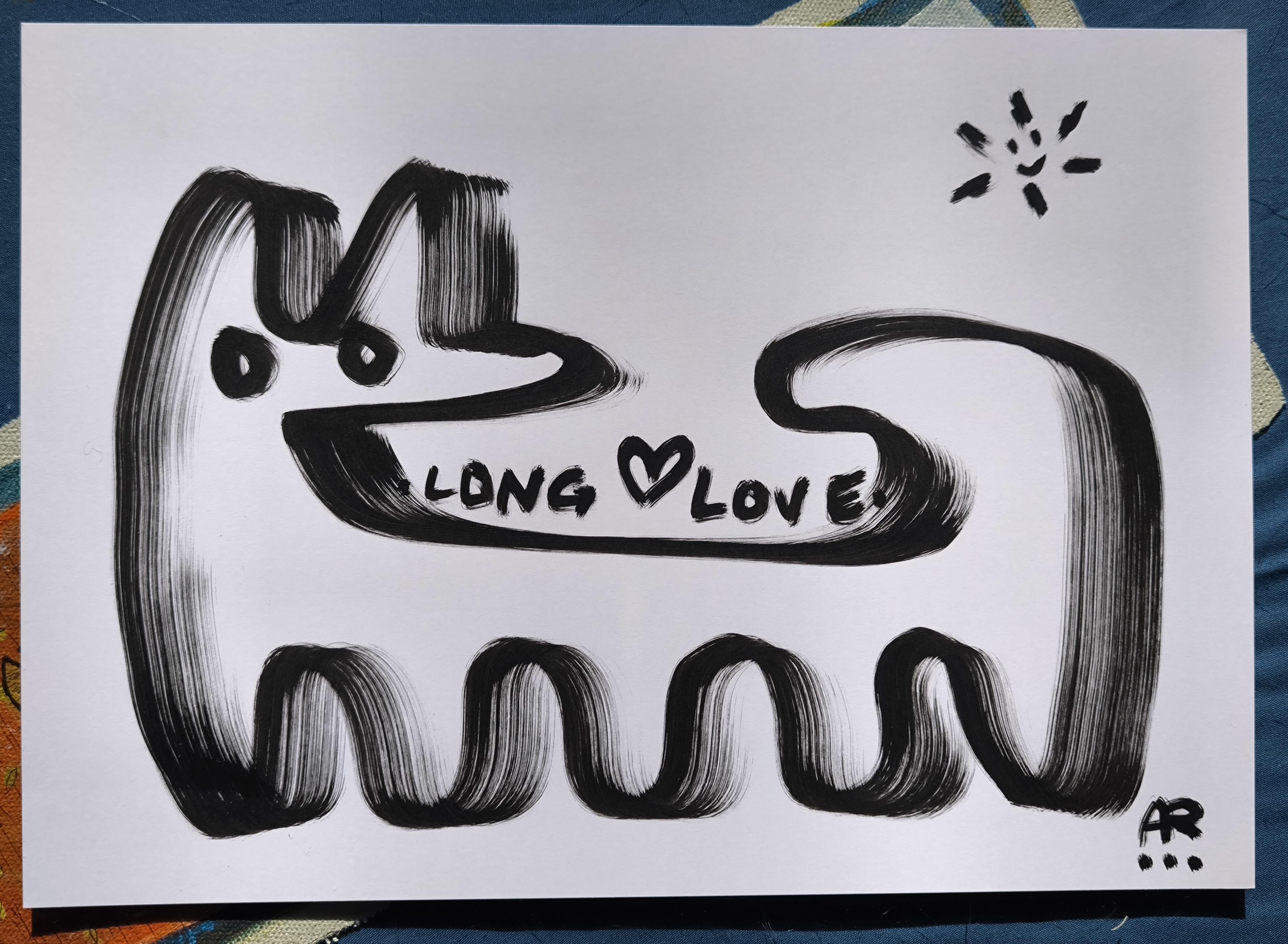 2 Zeichnungen, s/w im Angebot 2