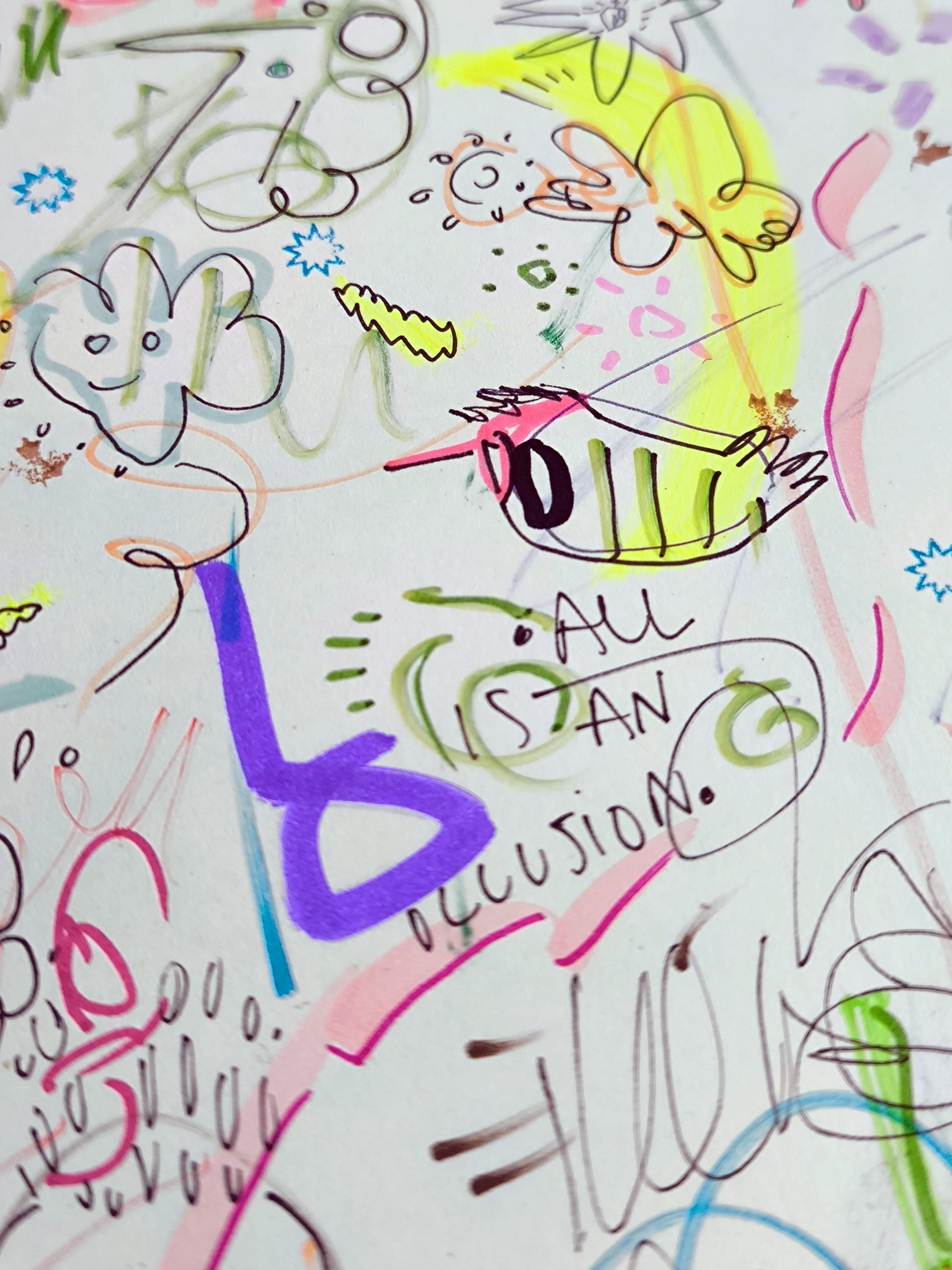 2 ZIEHUNGEN (Grau), Figurative Painting, von Angel Rivas