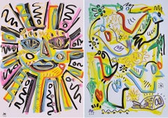 2 Zeichnungen, SUN & BIRDS