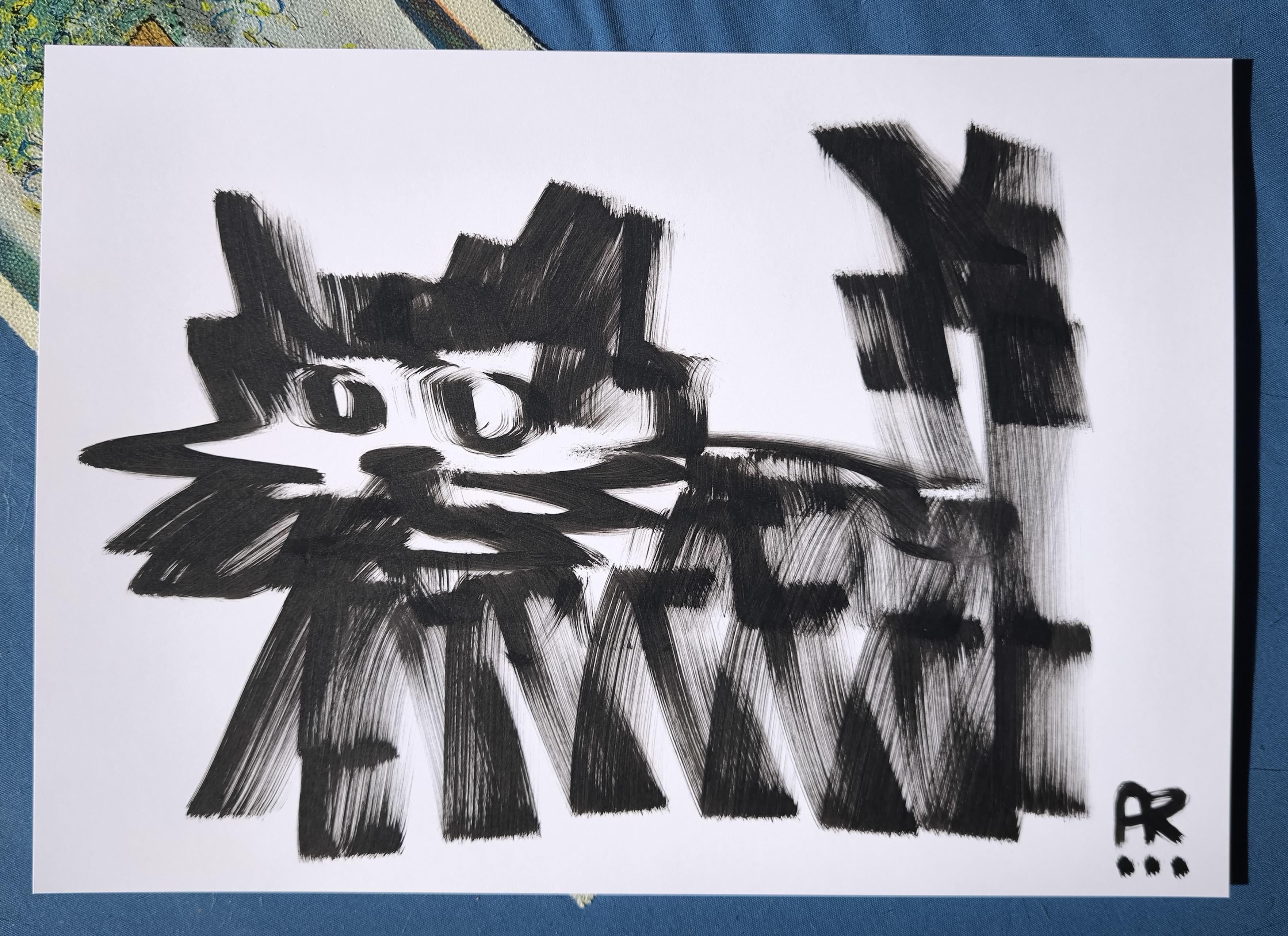 4 Zeichnungen, s/w im Angebot 5