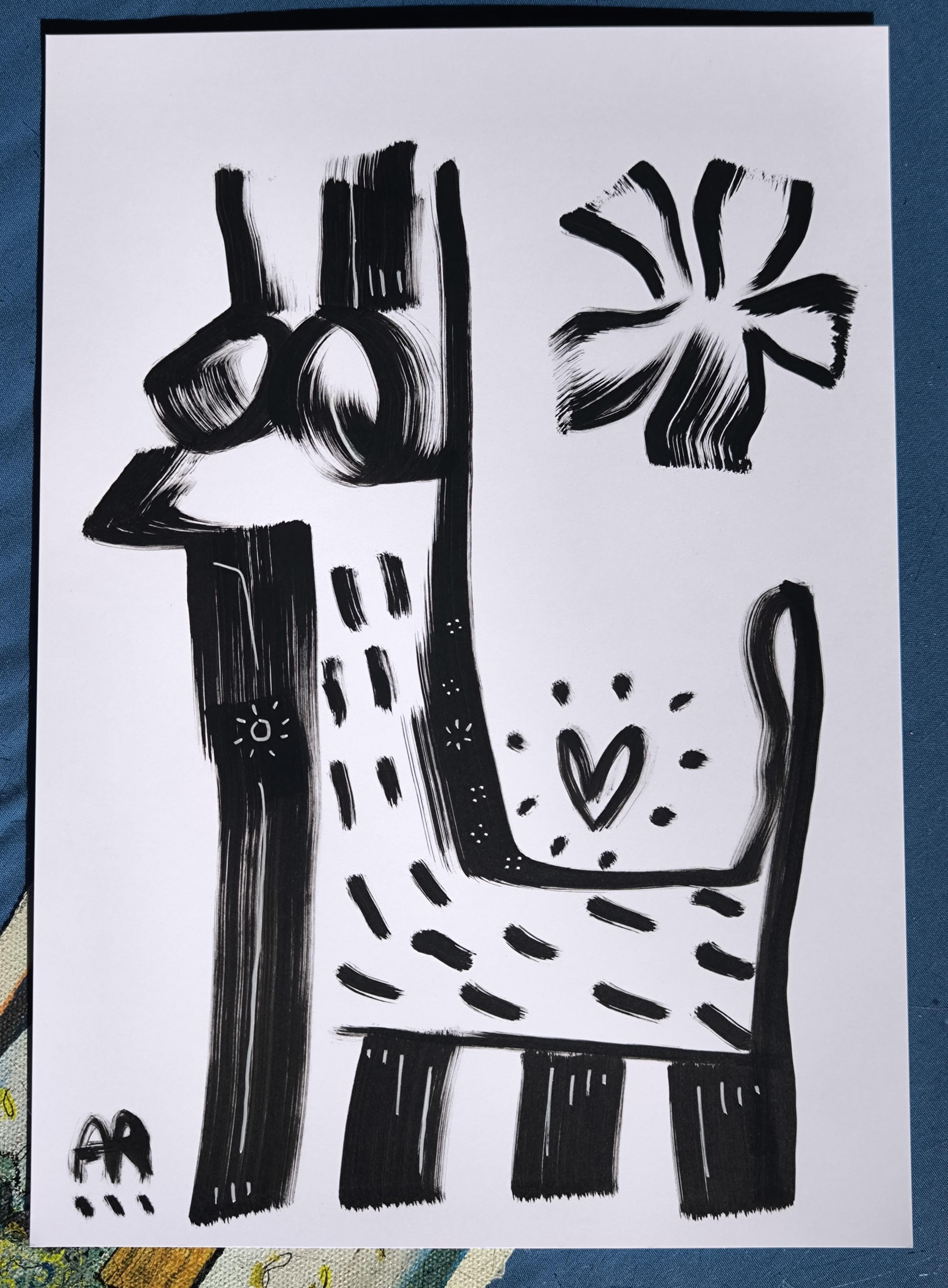 4 Zeichnungen, s/w im Angebot 5