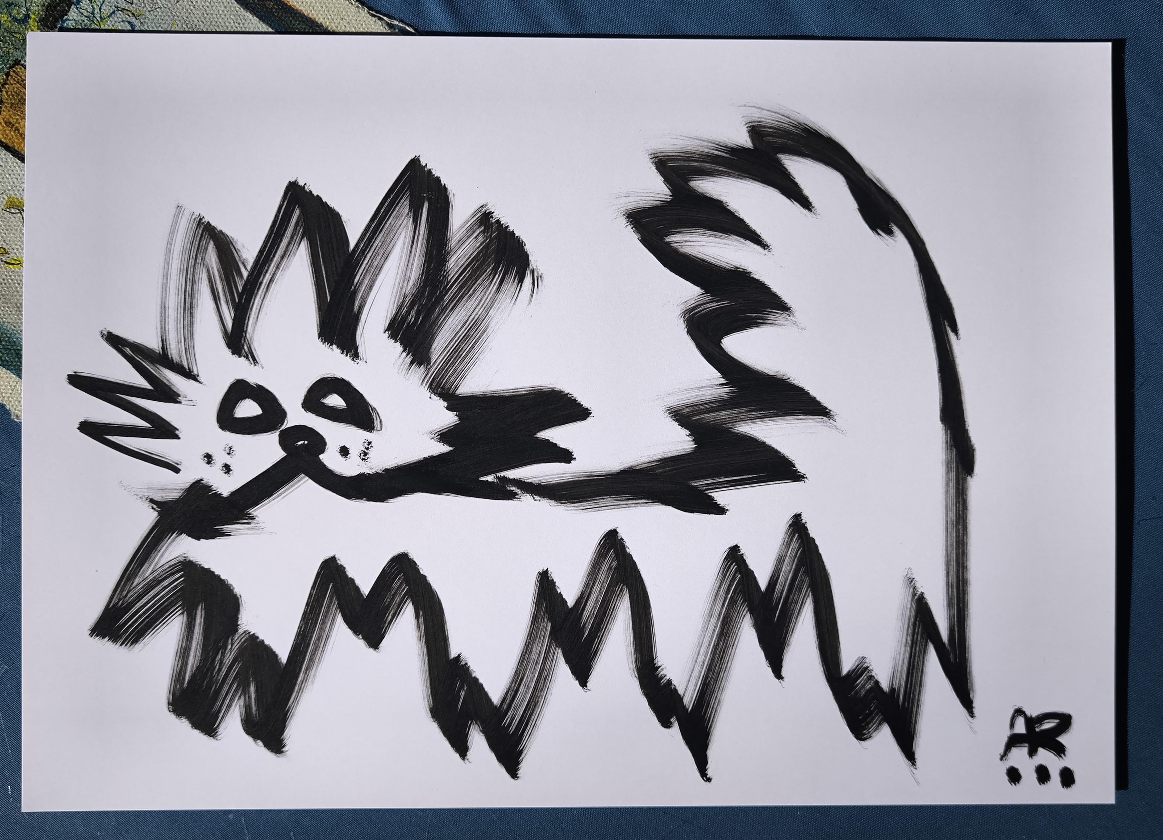 4 Zeichnungen, s/w im Angebot 6