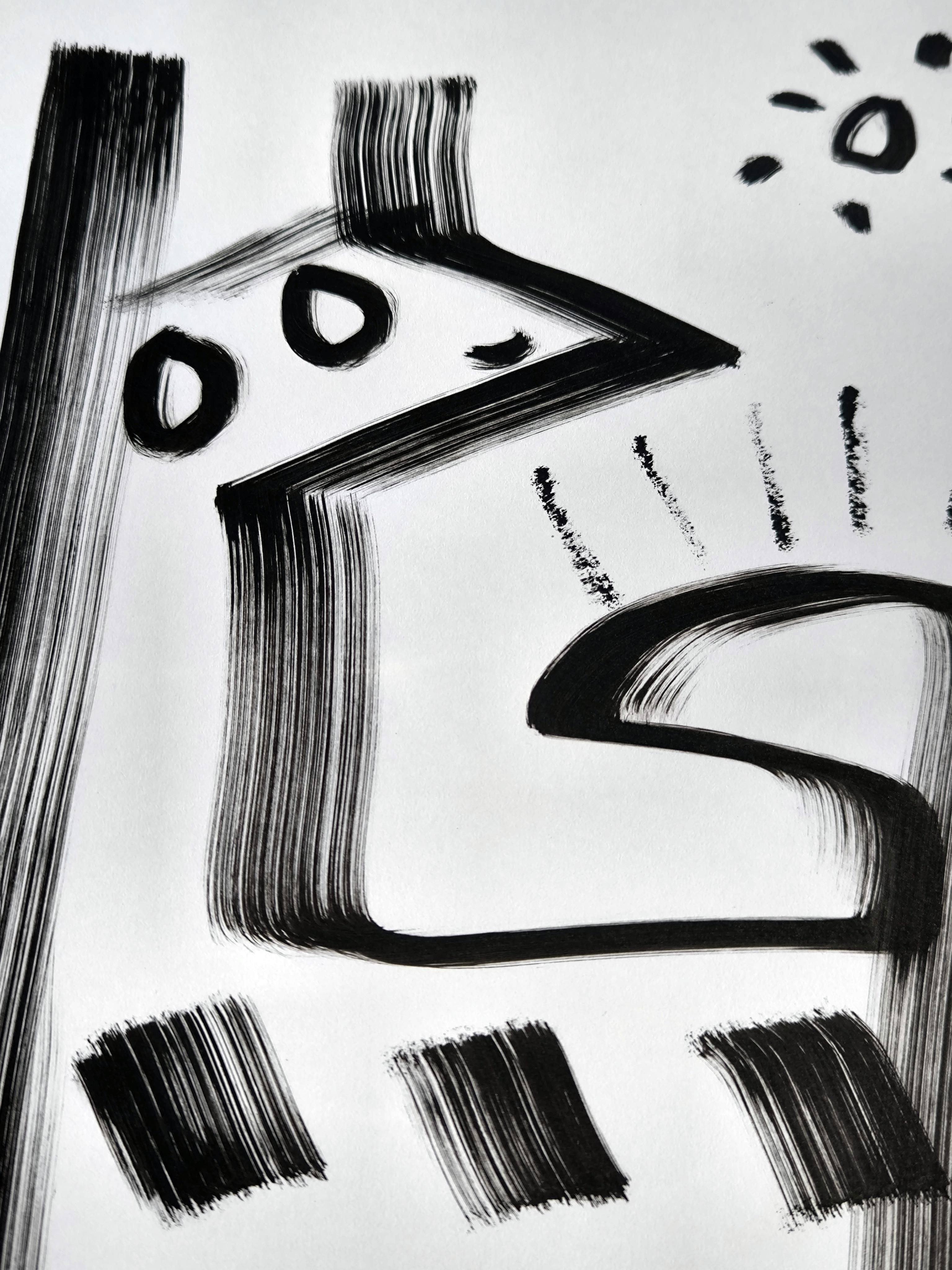 4 Zeichnungen, s/w im Angebot 8