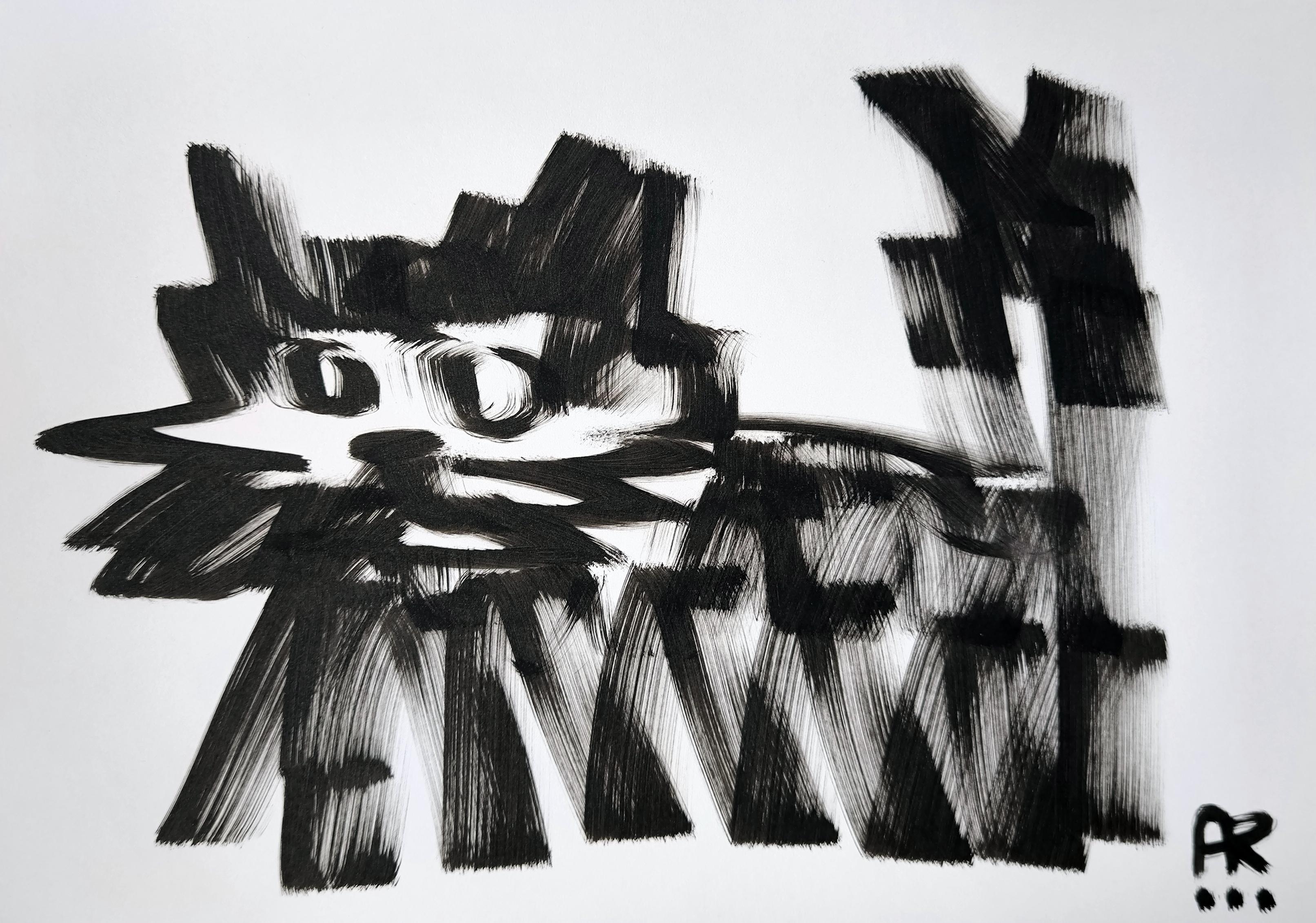 4 Zeichnungen, s/w – Painting von Angel Rivas