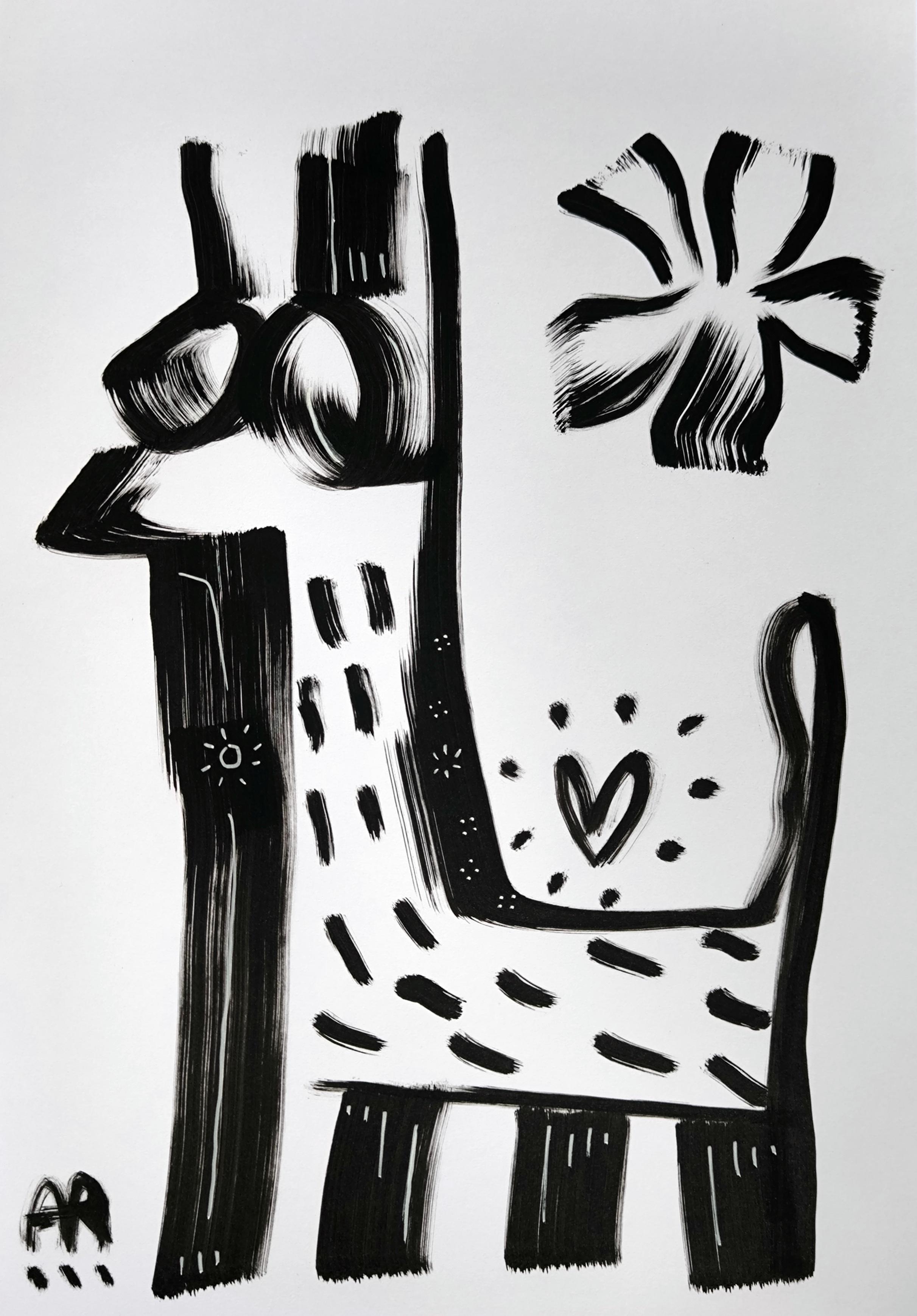 4 Zeichnungen, s/w – Painting von Angel Rivas