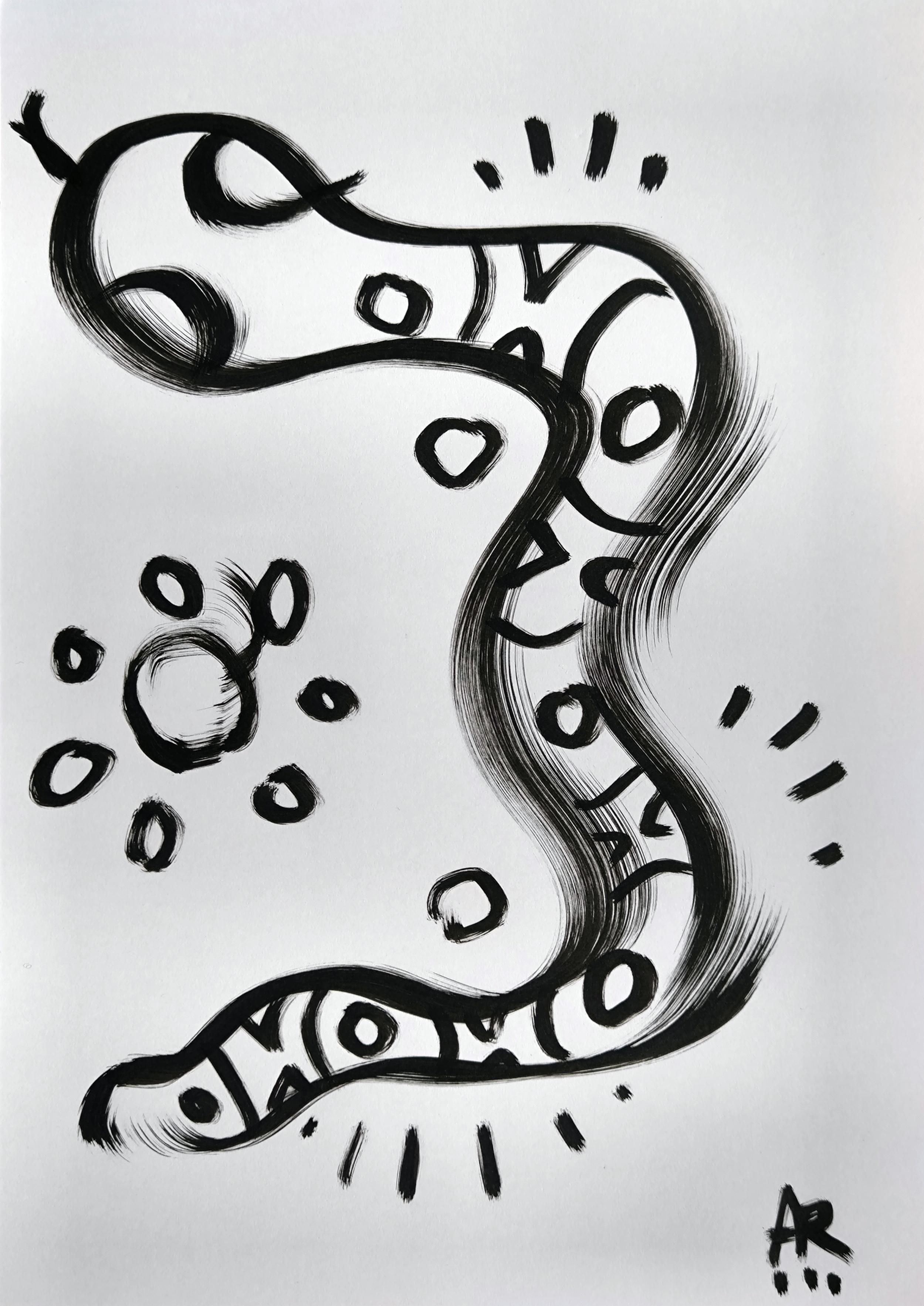 4 Zeichnungen, s/w – Painting von Angel Rivas