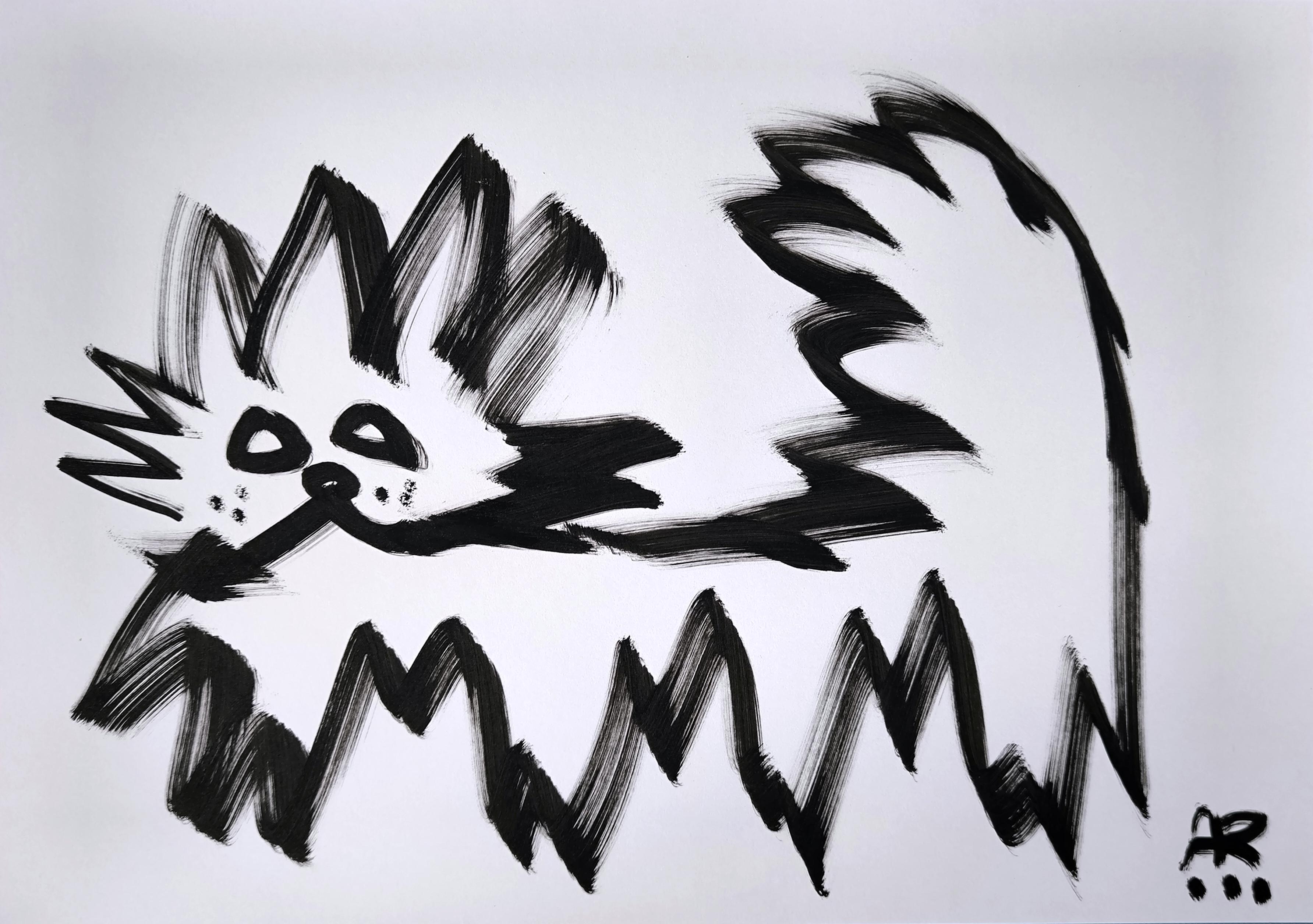 4 Zeichnungen, s/w (Neue Wilde), Painting, von Angel Rivas