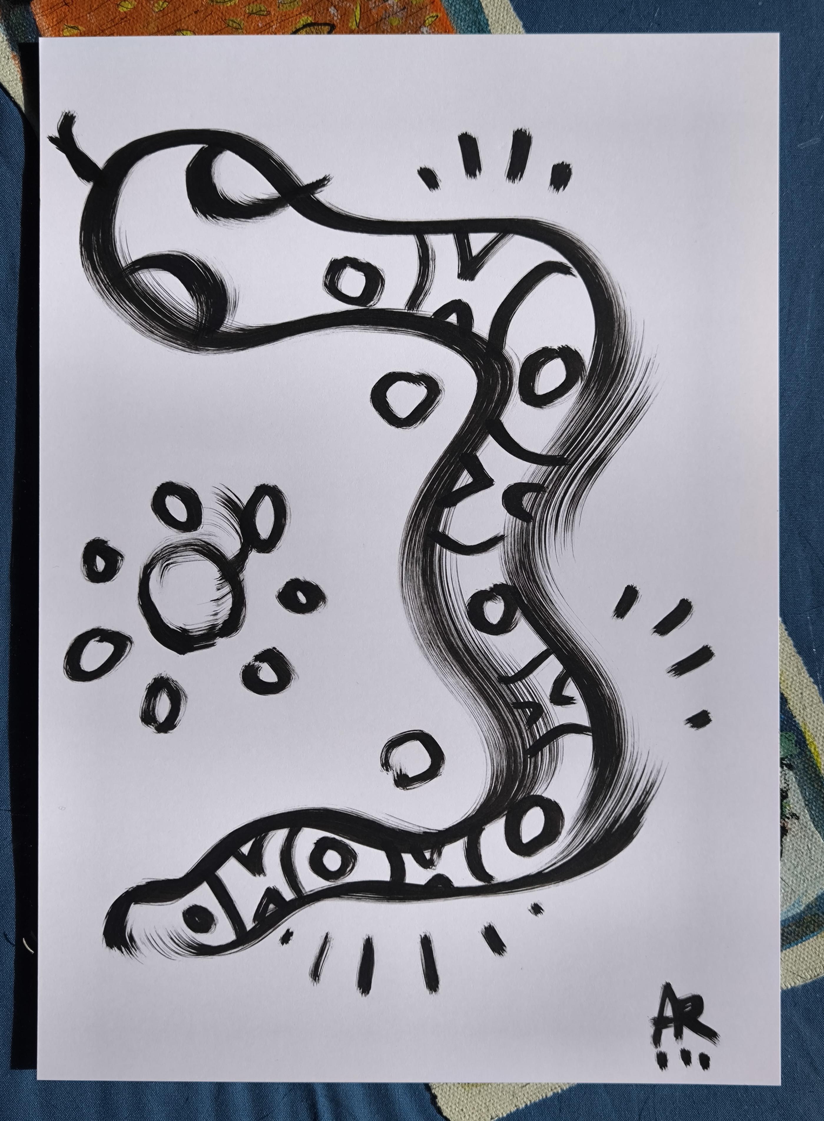 4 Zeichnungen, s/w (Neue Wilde), Painting, von Angel Rivas